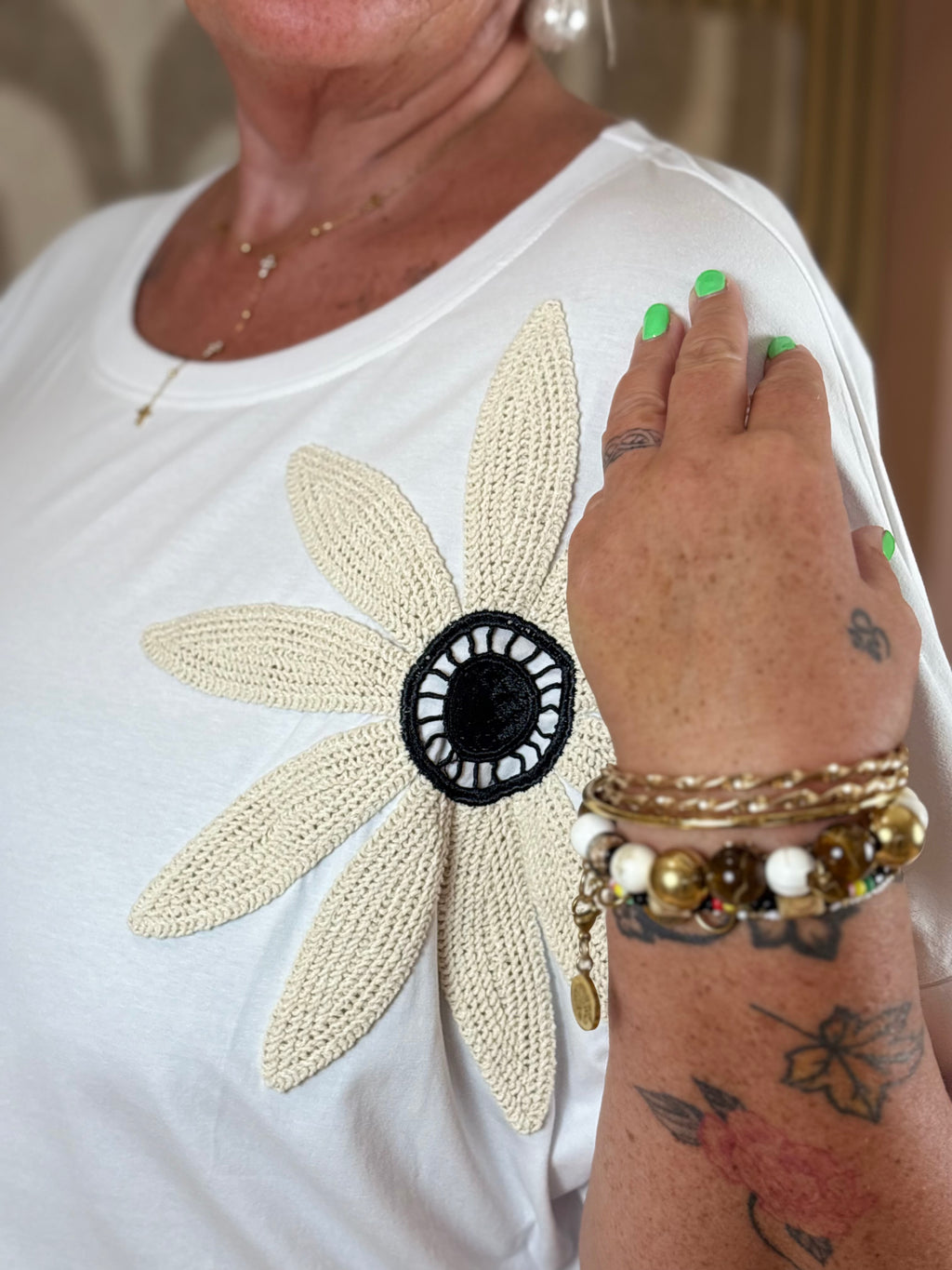 T-shirt - Flora - Blanc