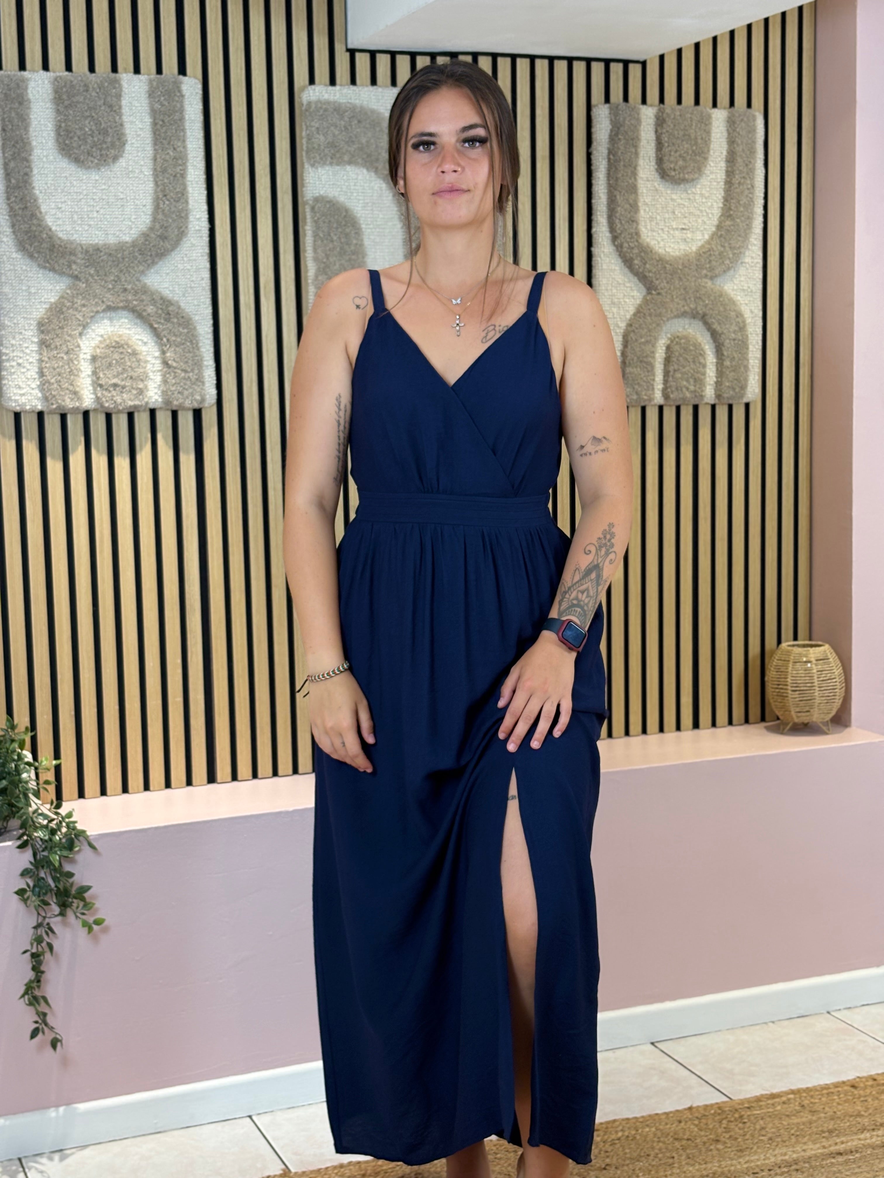 Robe Longue - Heloise - Bleu Marine