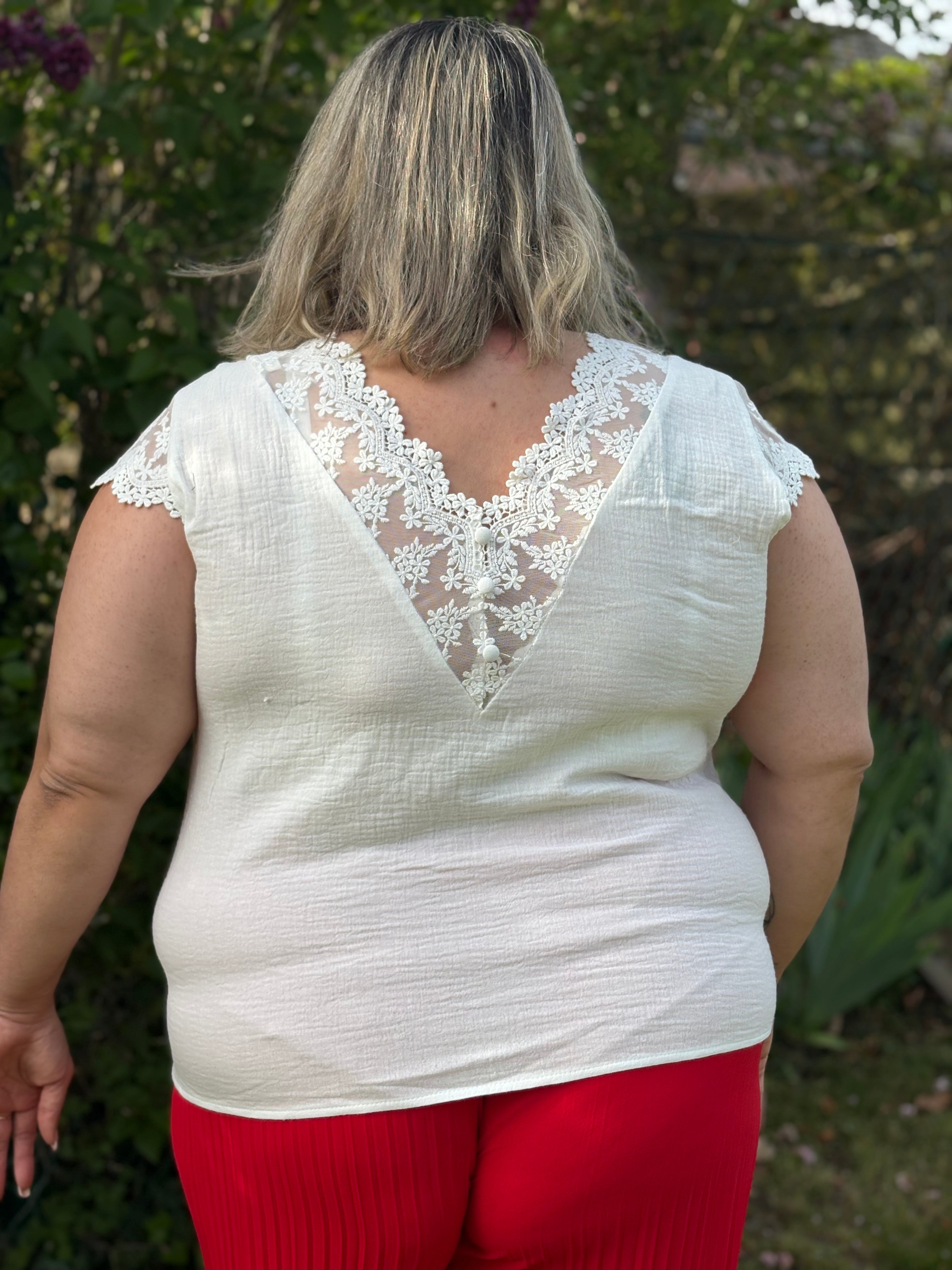 Blouse - Louisa - Blanc (grande taille)