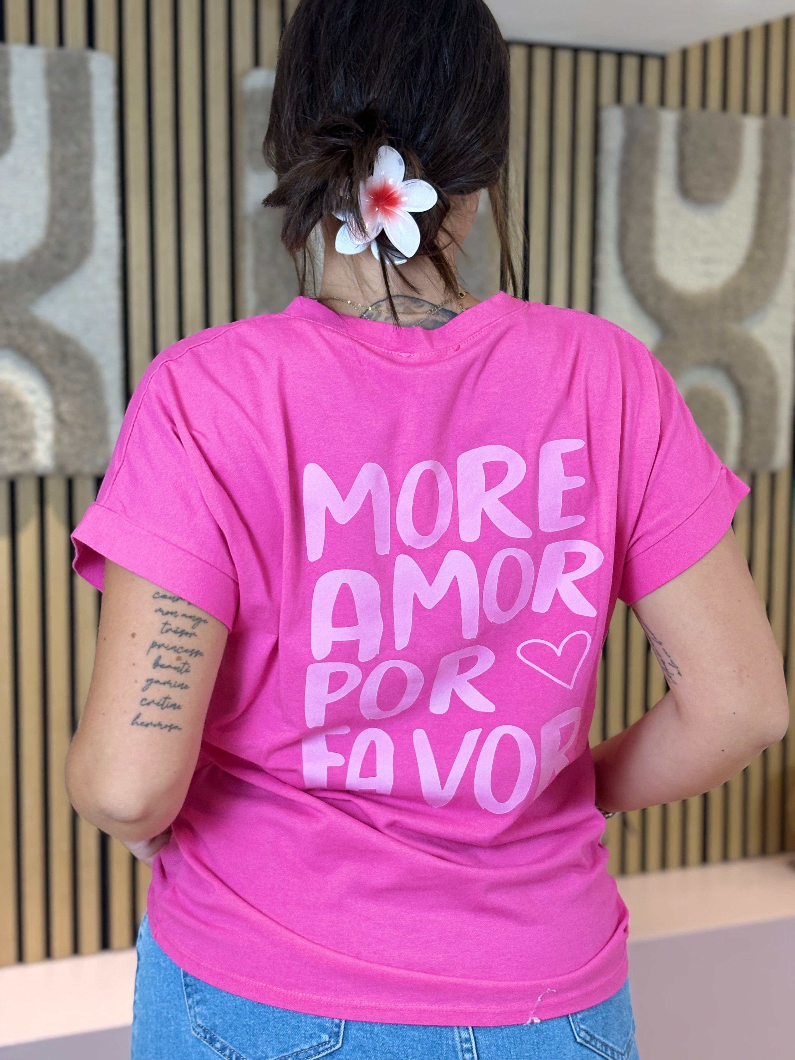 T-shirt - More Amor - Fuchsia