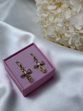Boucle d'oreille - Rose - Doré