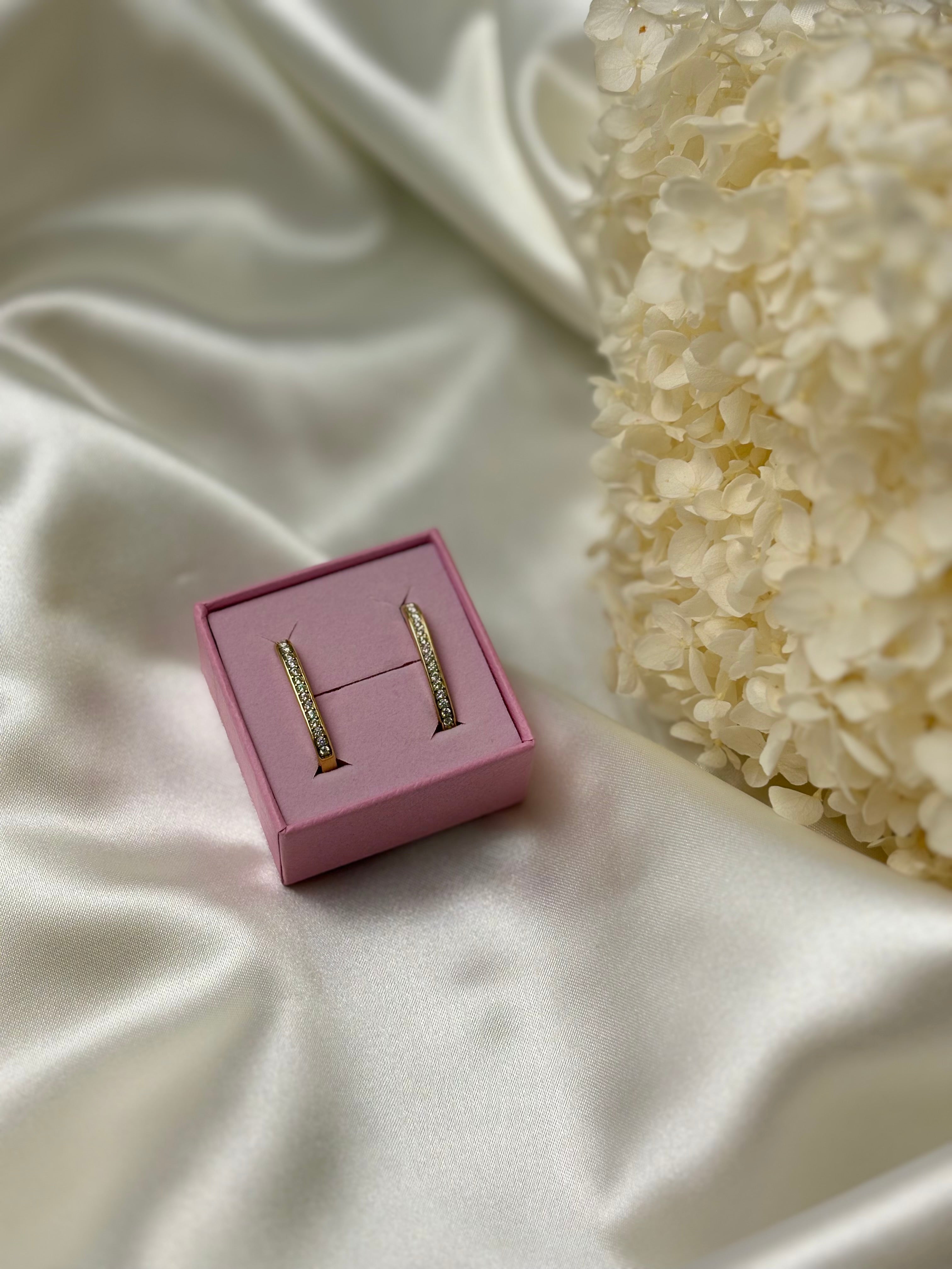 Boucle d'oreille - Rose - Doré