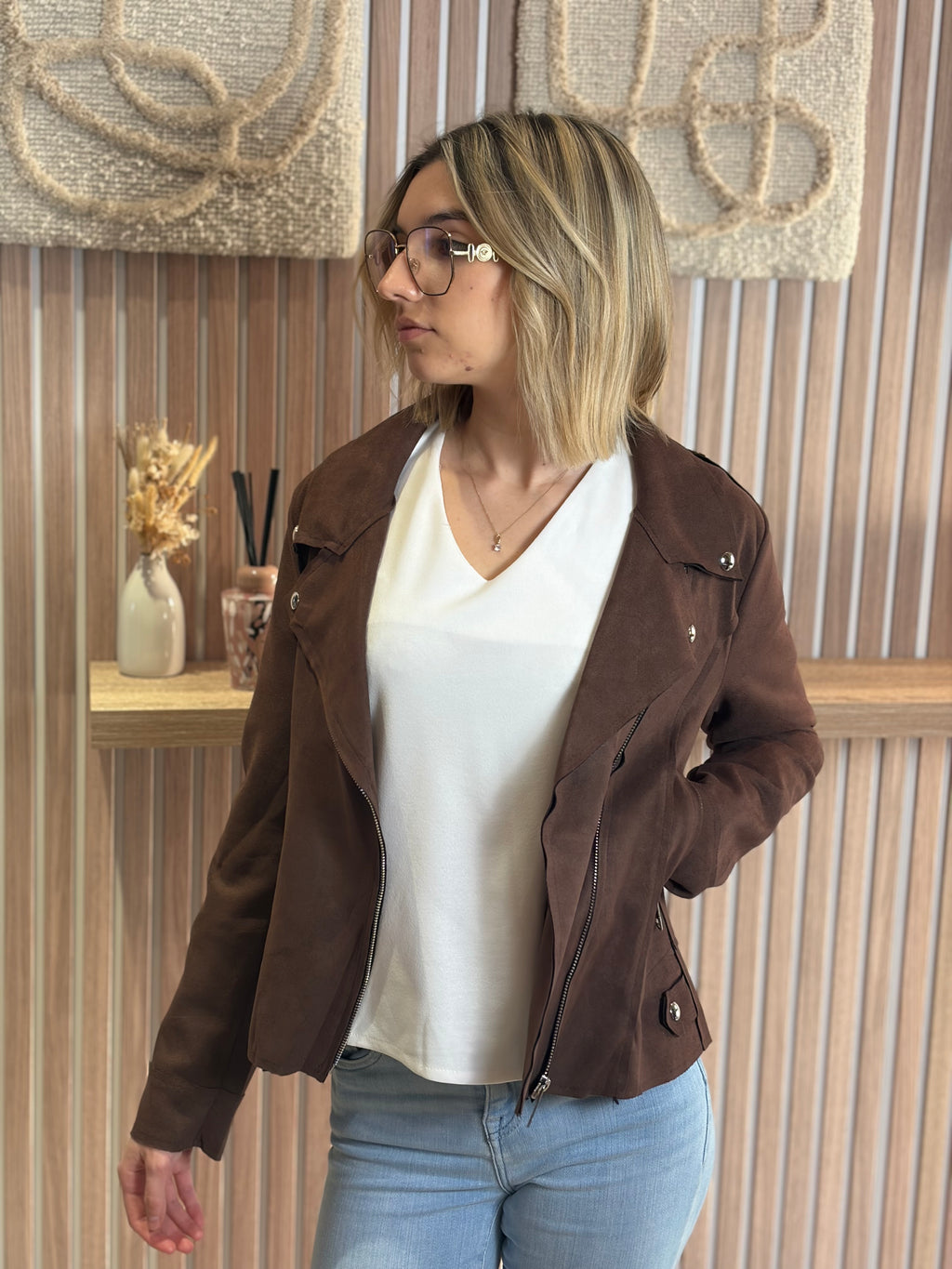 Perfecto suédine - Lilo - Chocolat