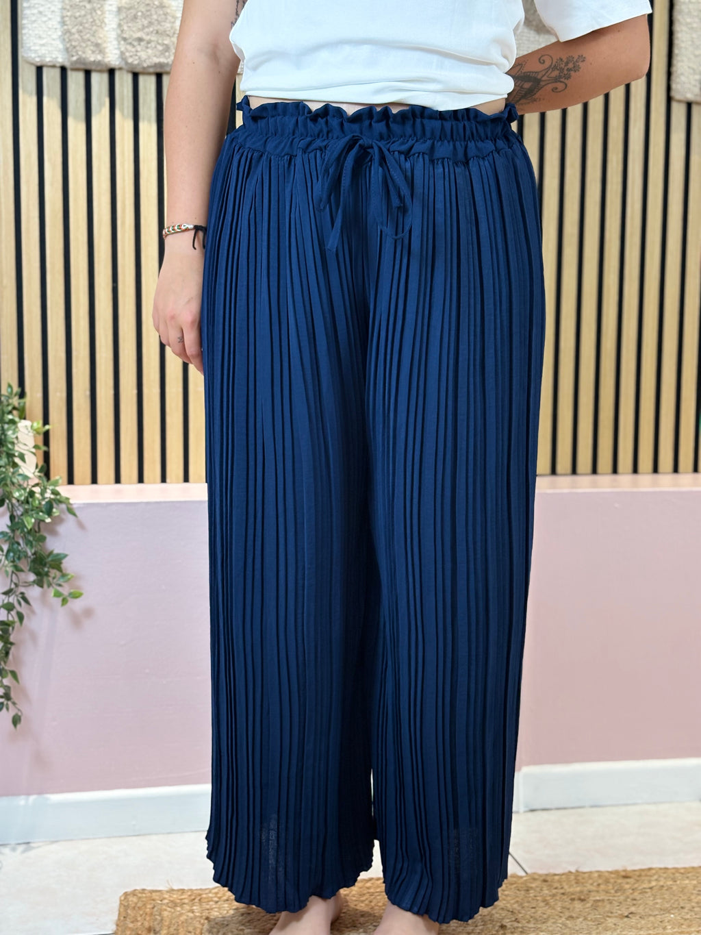 Palazzo Plissé - Margot - Bleu Marine