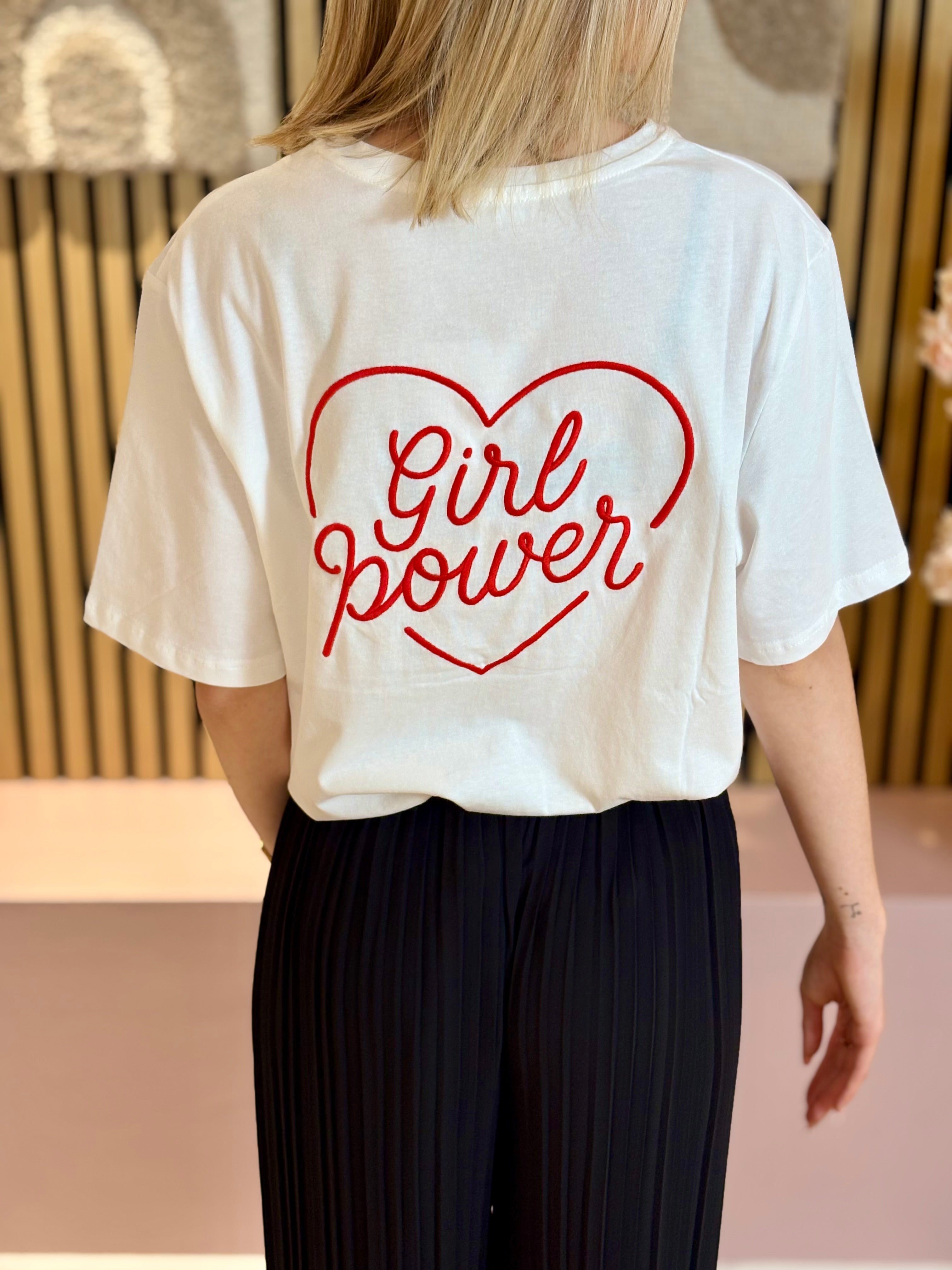 T-shirt - Girl Power - Blanc