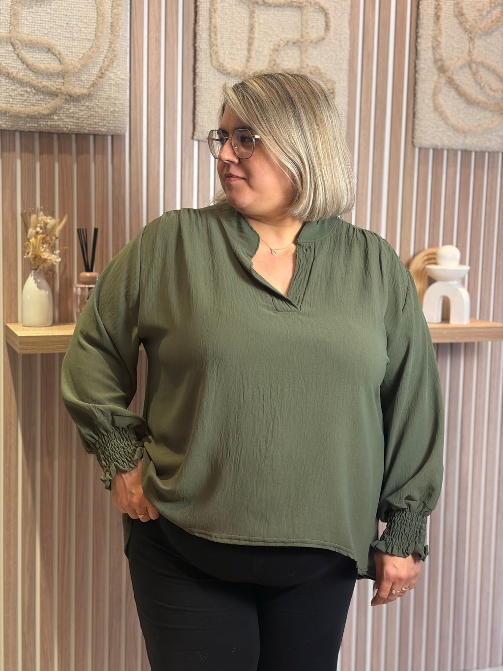 Blouse - Livia - Kaki (grande taille)