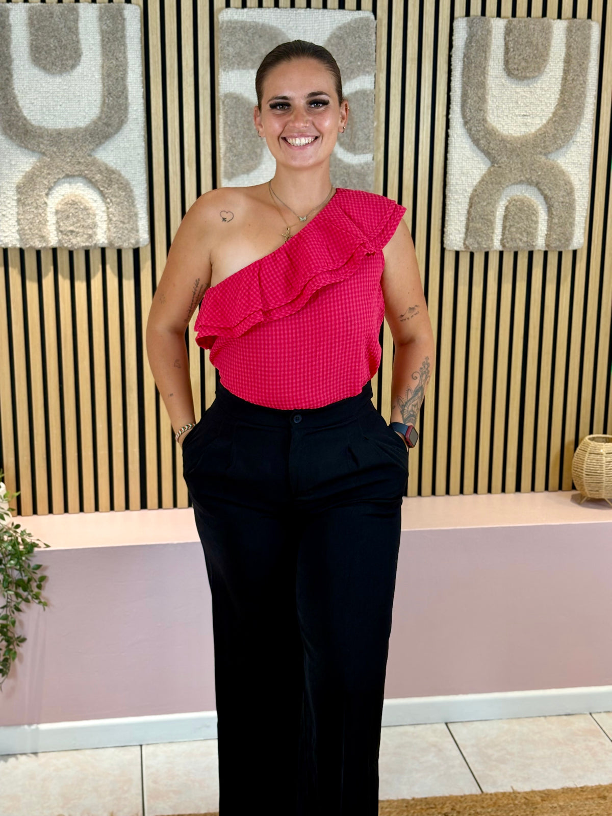 Top asymétrique - Mollie - Rouge