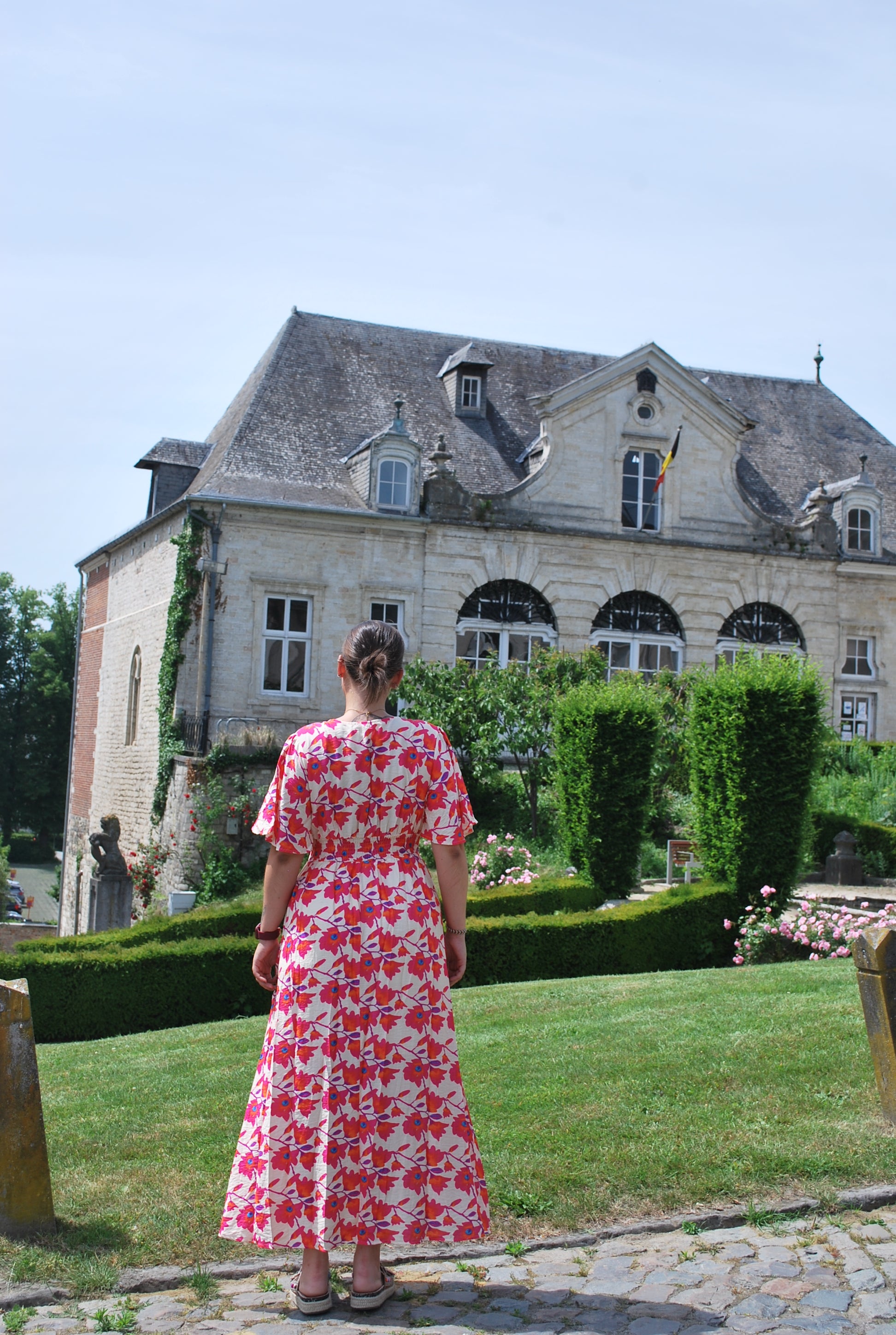 Robe Longue - Inès - Fuchsia & Orange