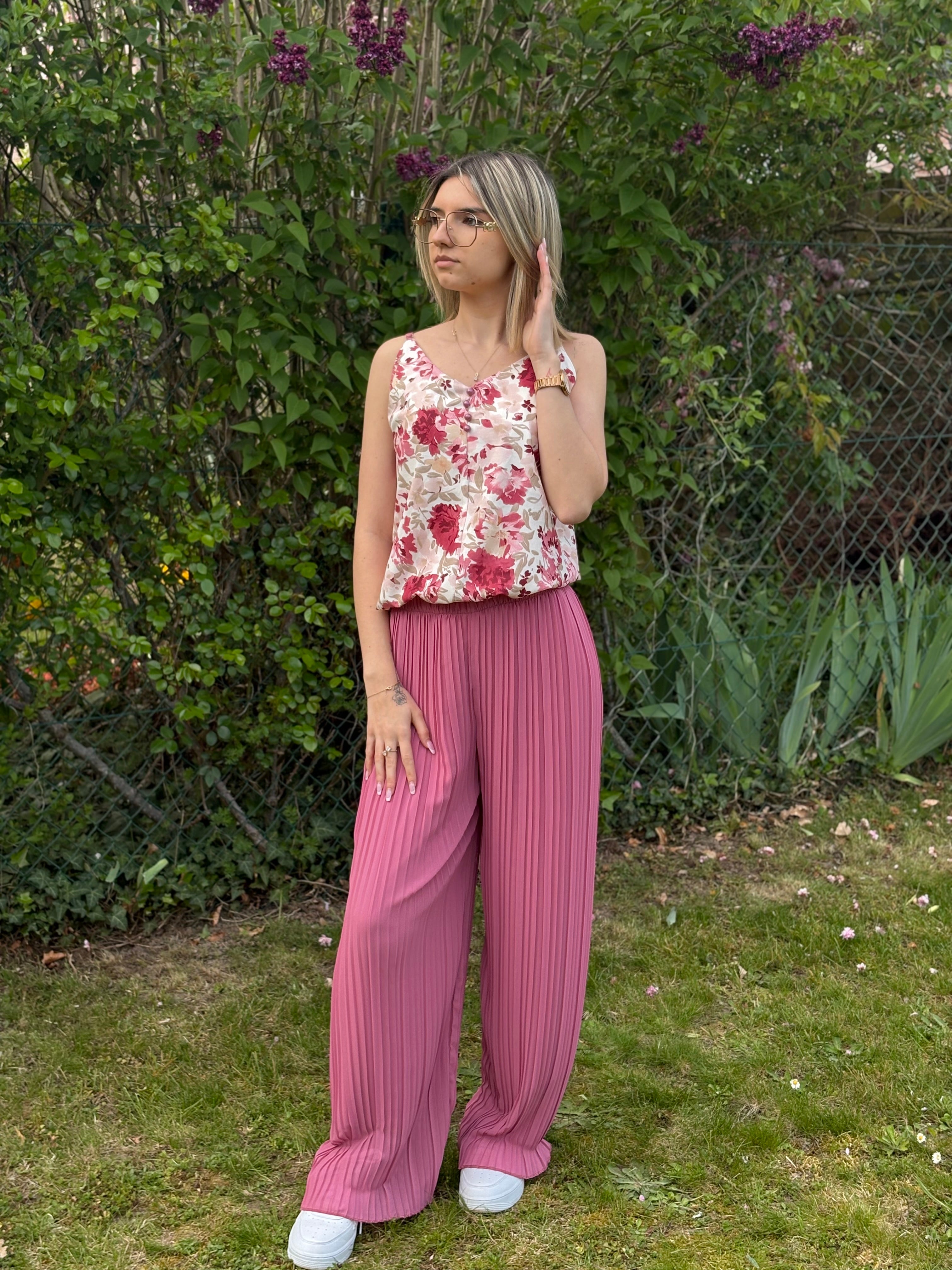 Top - Mily - Terracotta - Fleuri