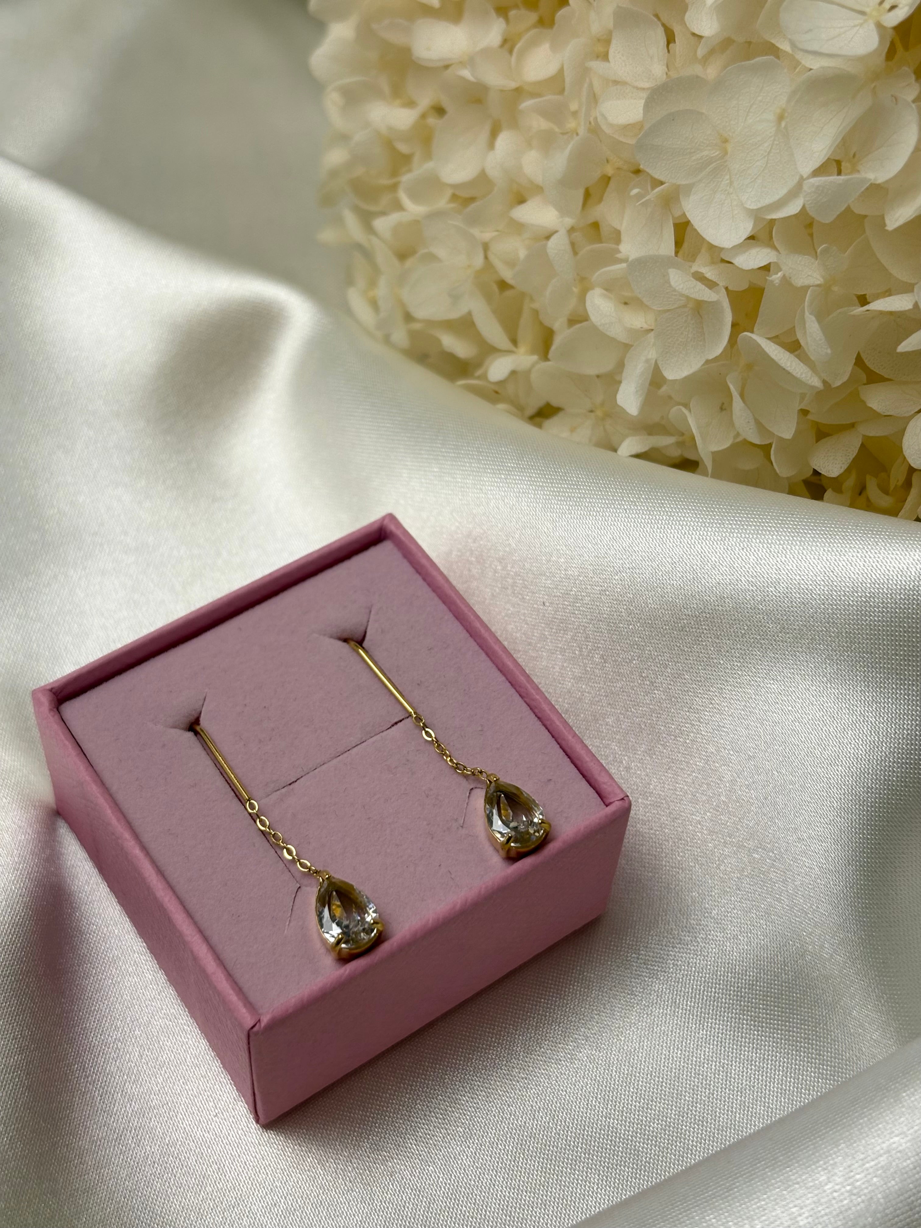 Boucle d'oreille - Rose - Doré