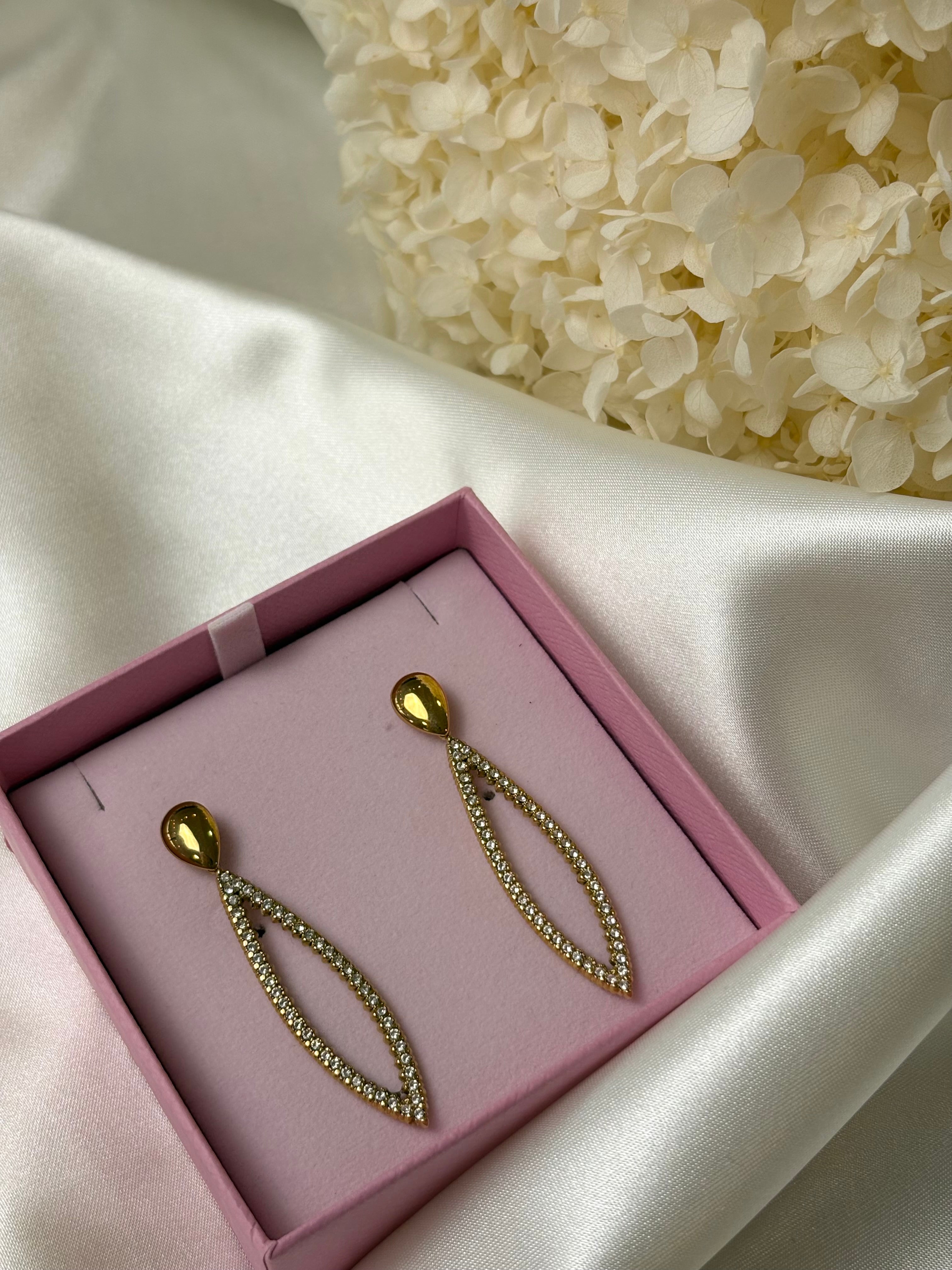 Boucle d'oreille - Rose - Doré