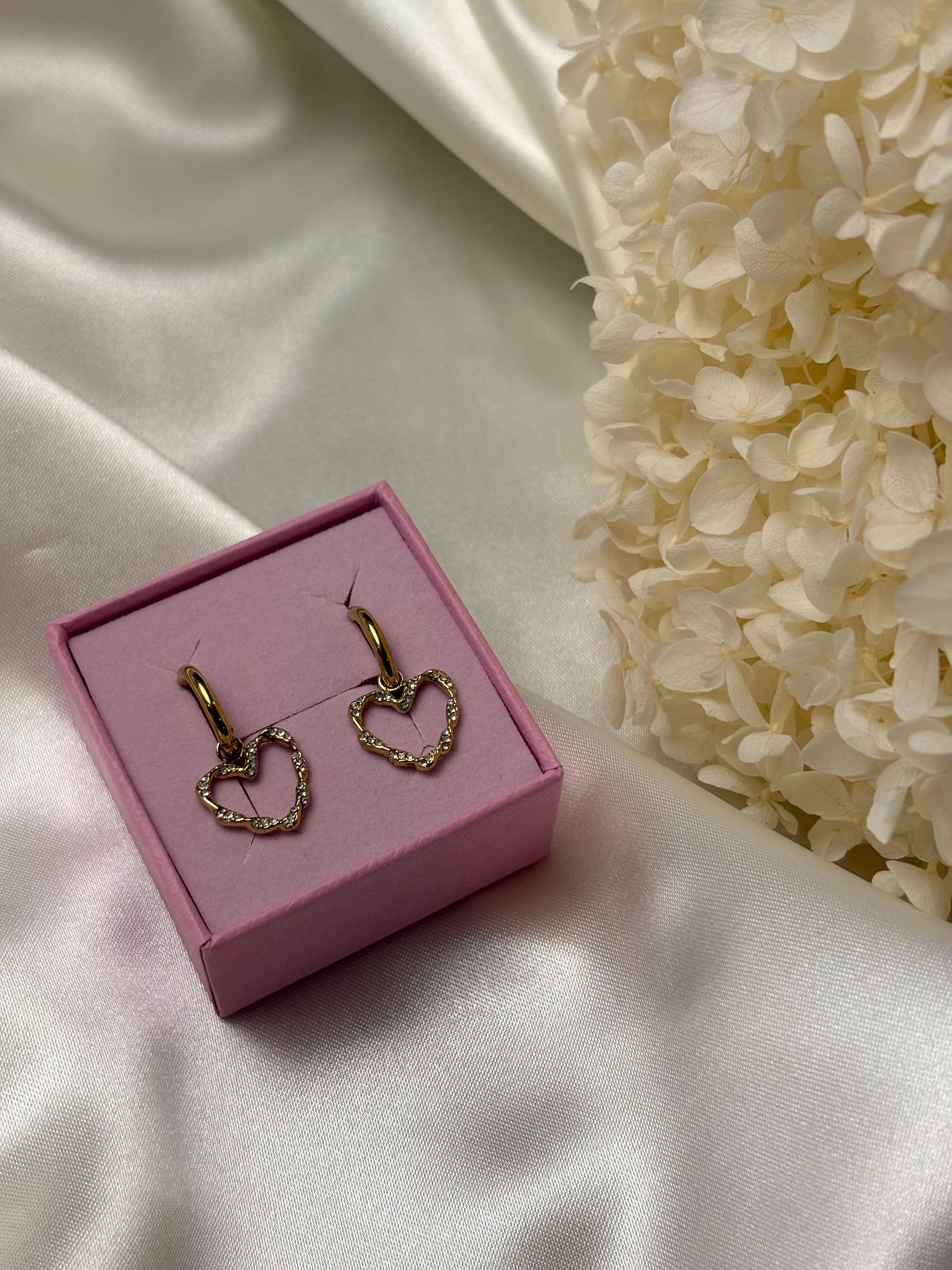 Boucle d'oreille - Rose - Doré