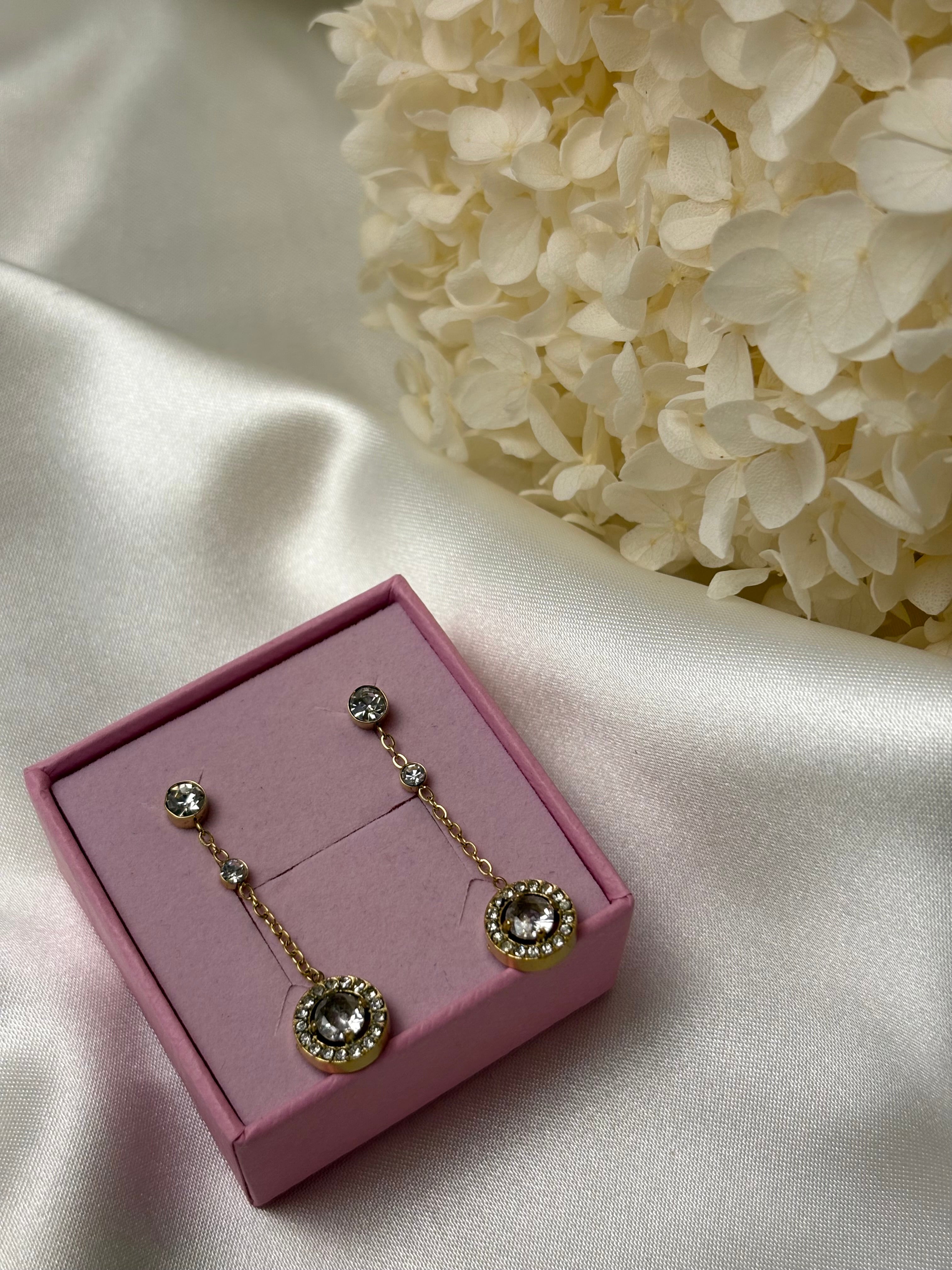 Boucle d'oreille - Rose - Doré
