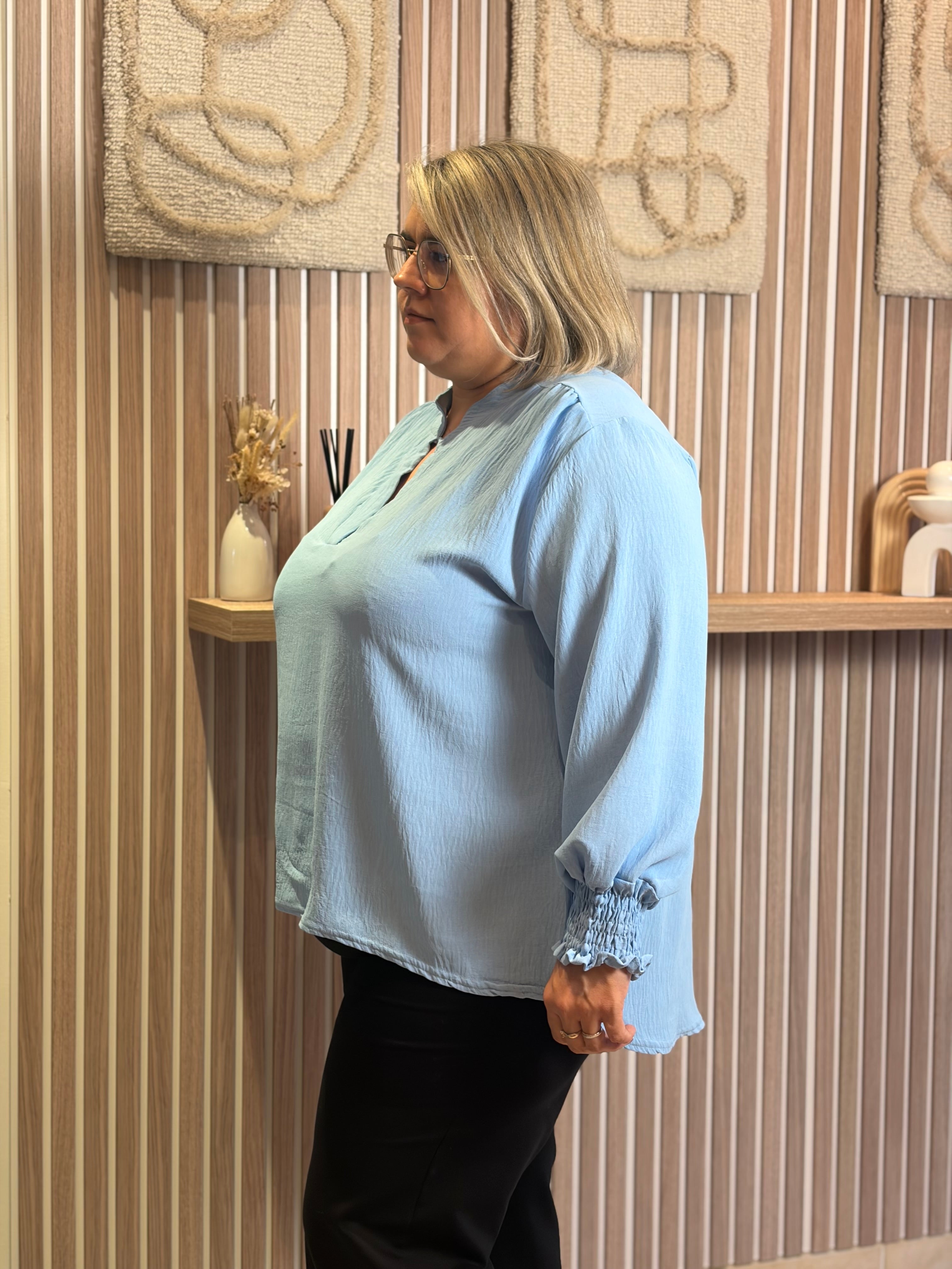 Blouse - Livia - Bleu ciel (grande taille)