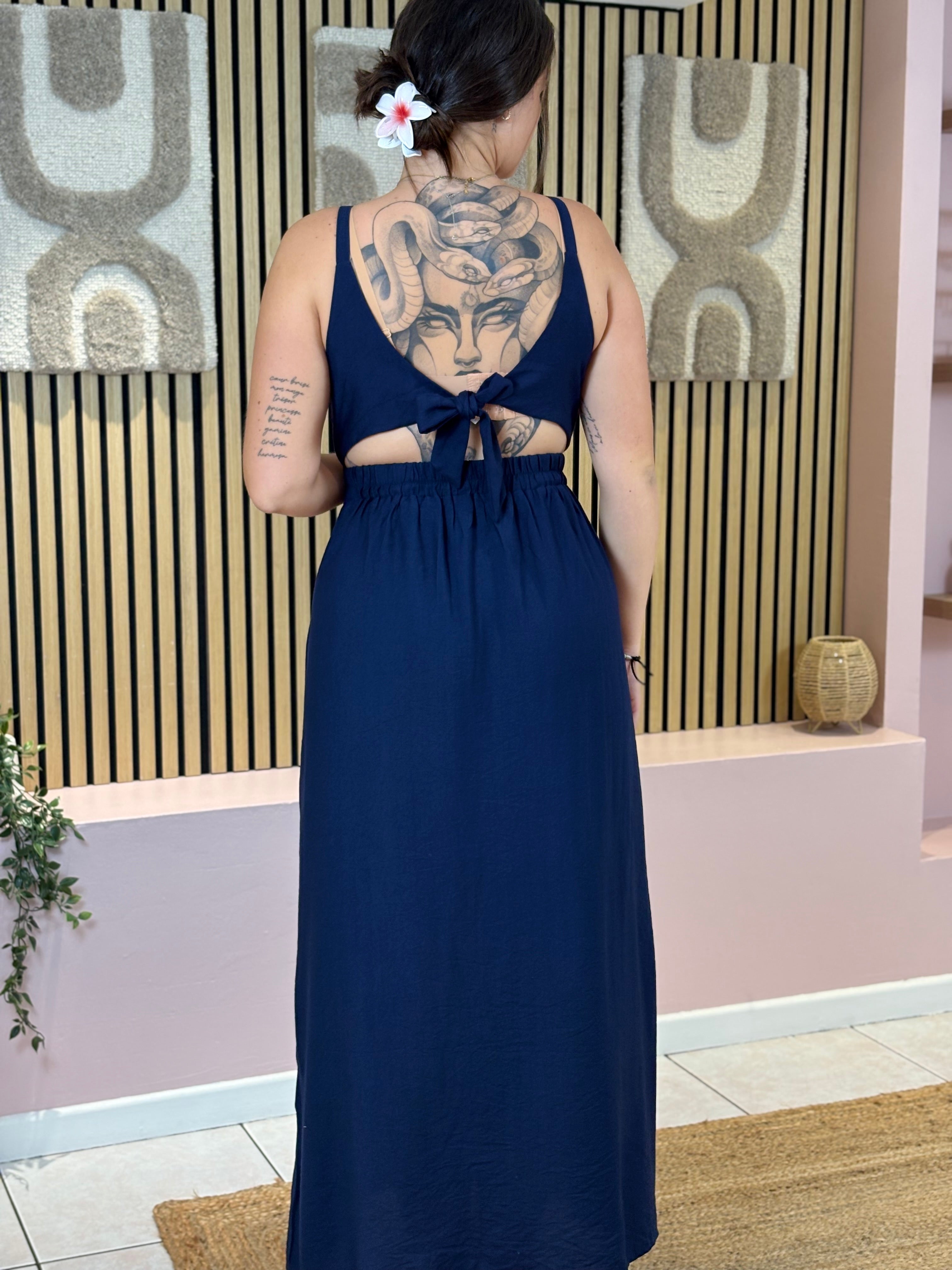 Robe Longue - Heloise - Bleu Marine