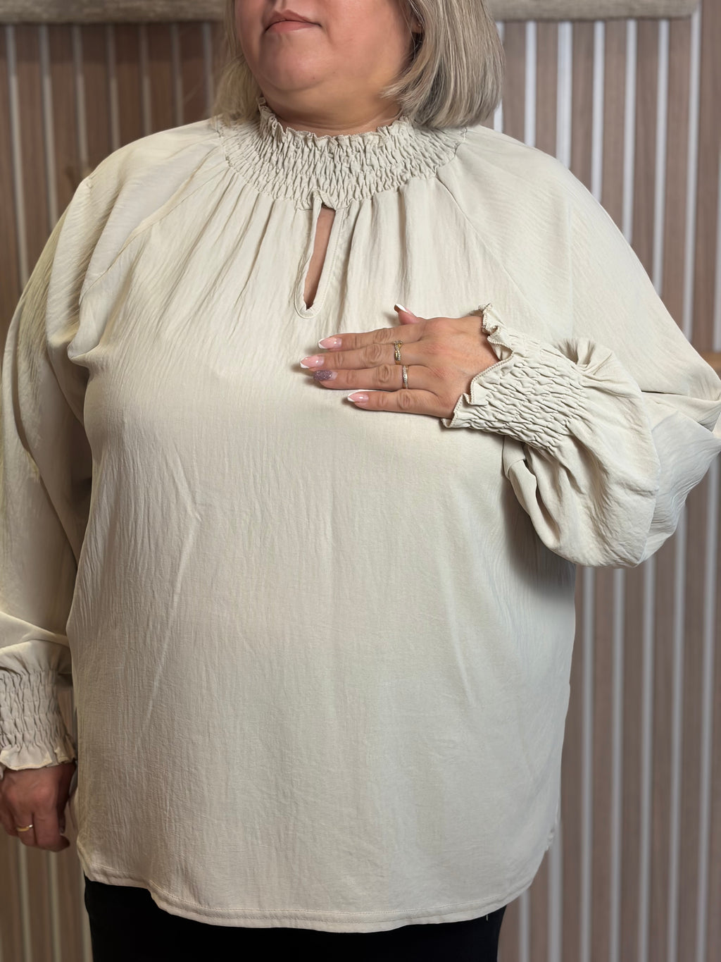 Blouse - Alice - Beige (grande taille)