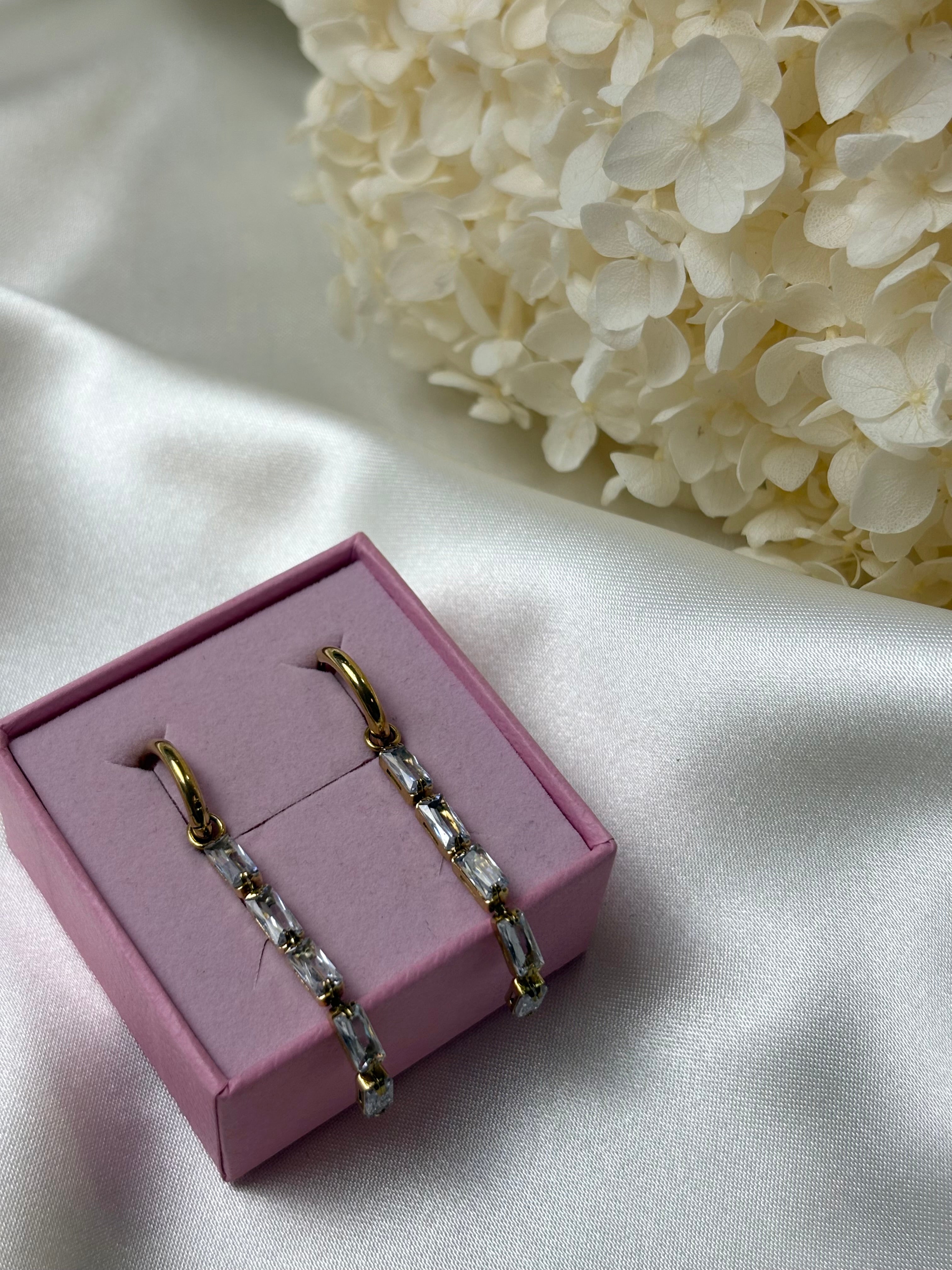 Boucle d'oreille - Rose - Doré