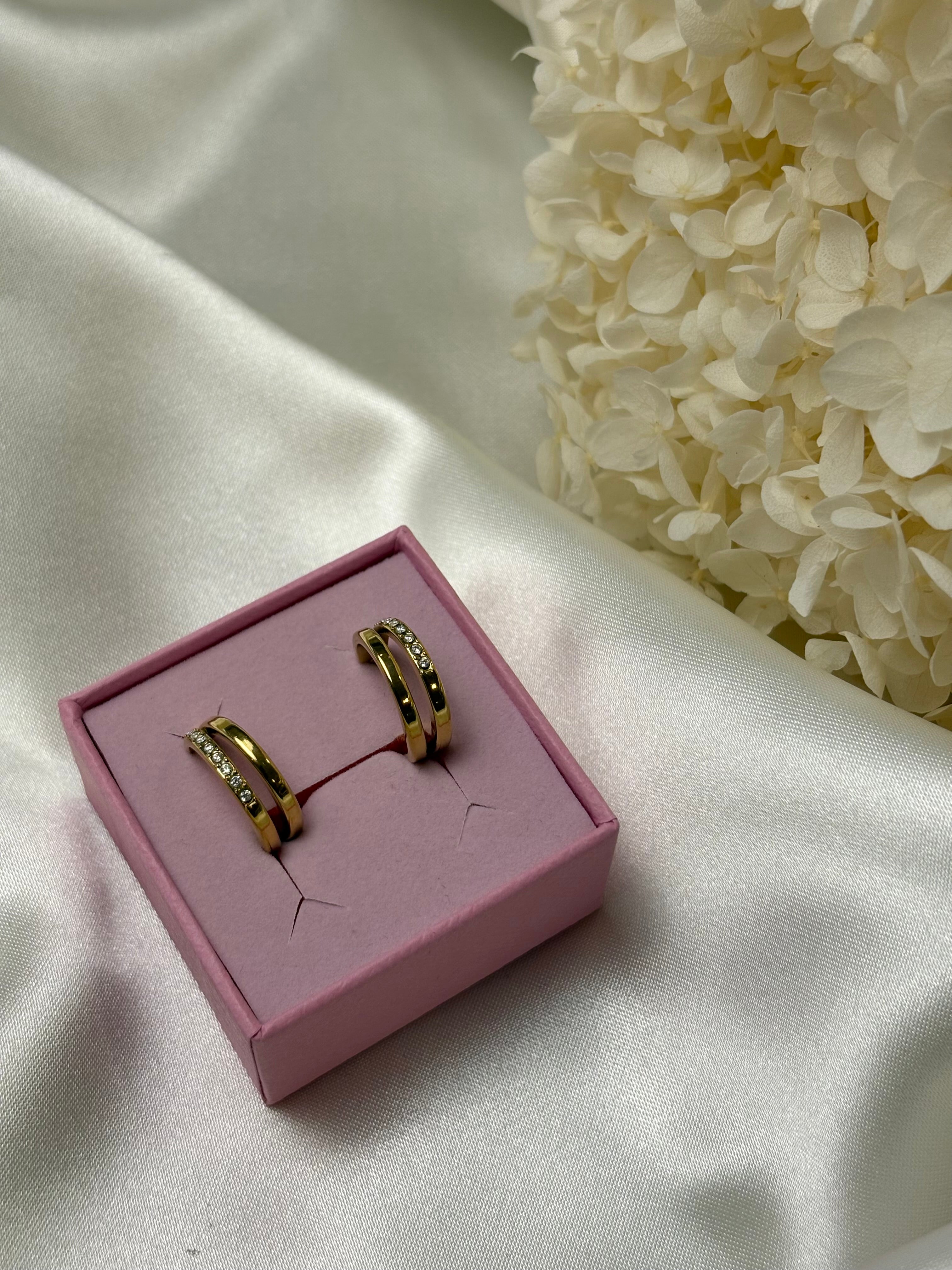Boucle d'oreille - Rose - Doré