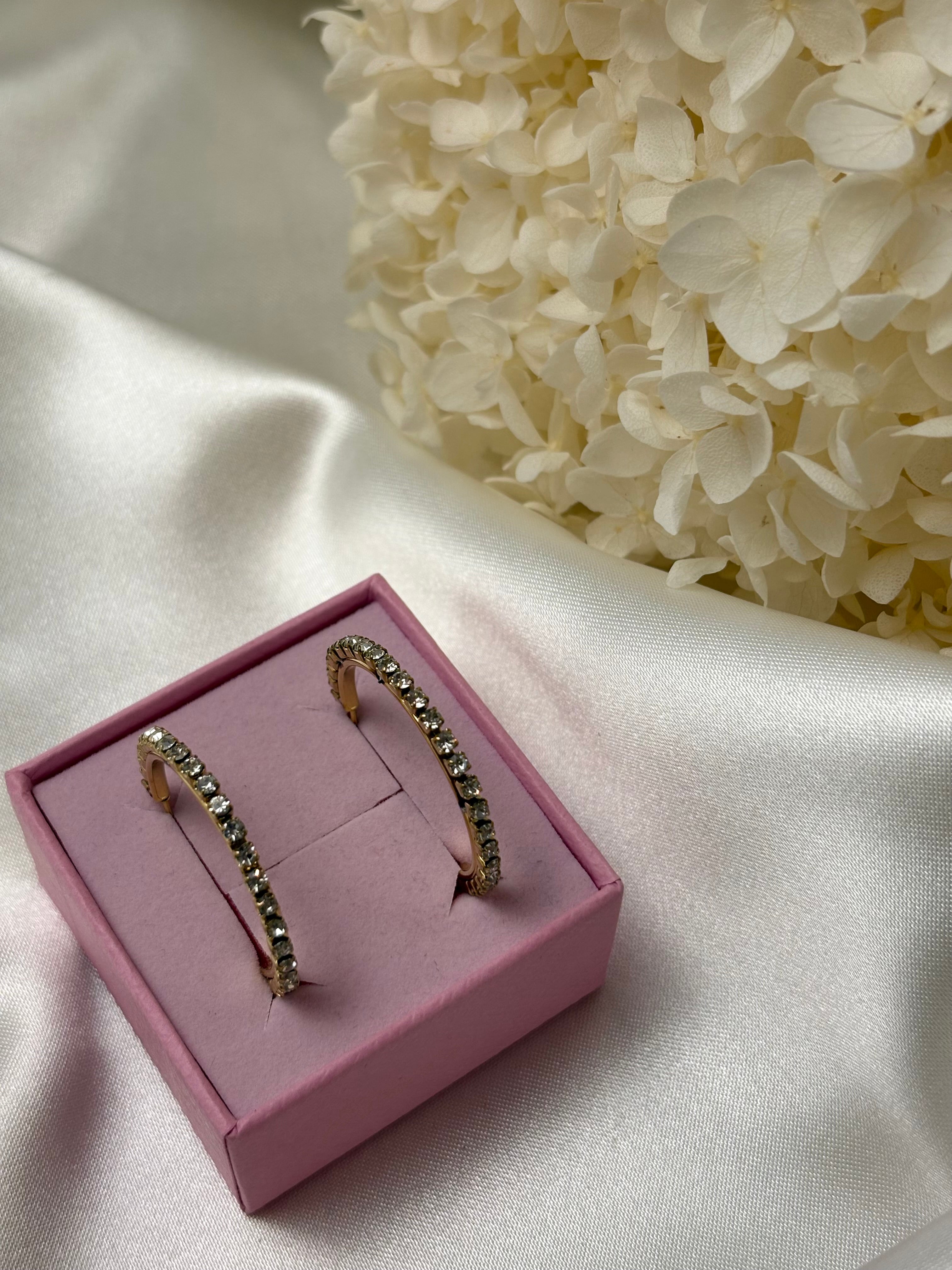 Boucle d'oreille - Rose - Doré
