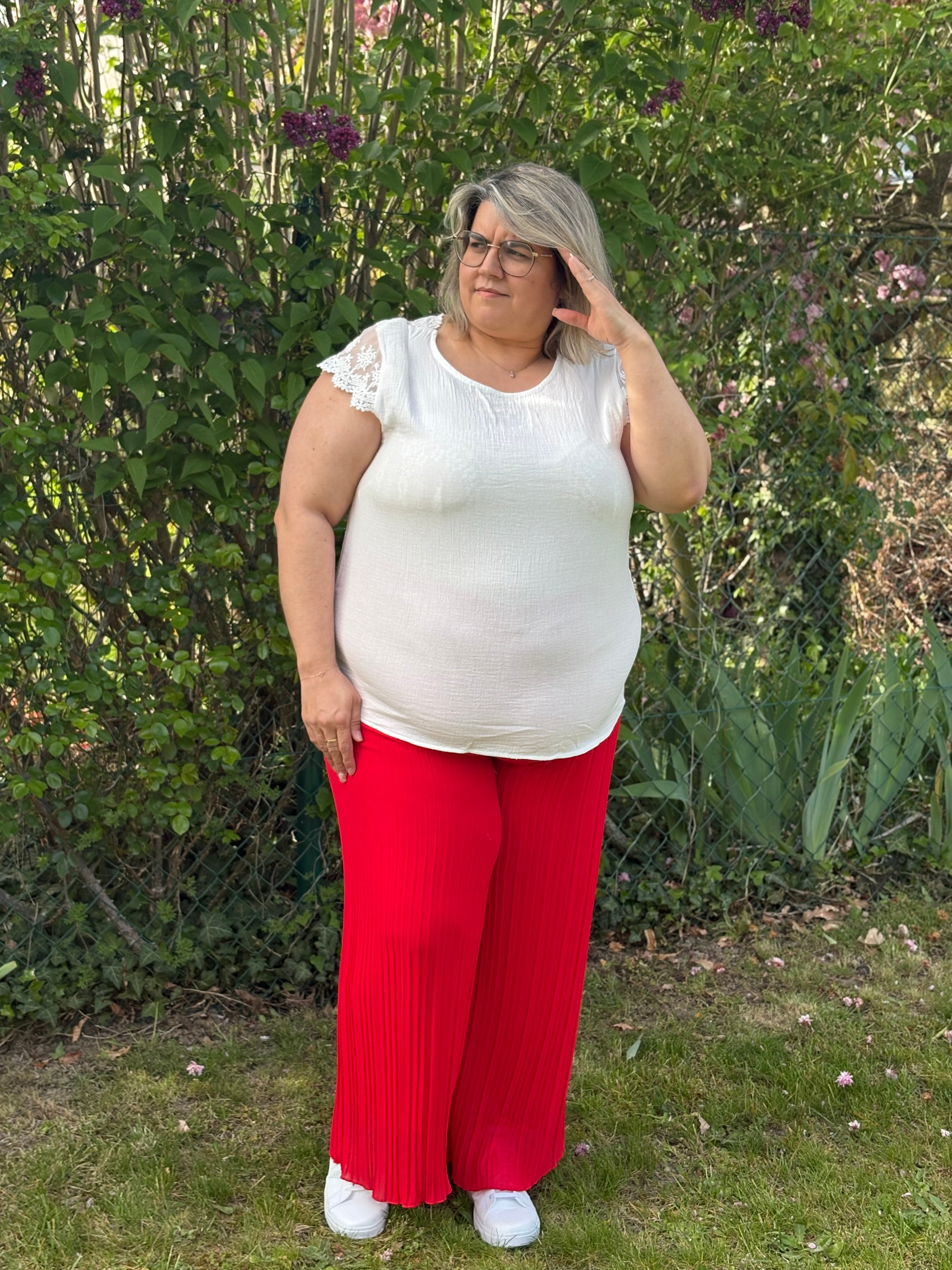 Blouse - Louisa - Blanc (grande taille)