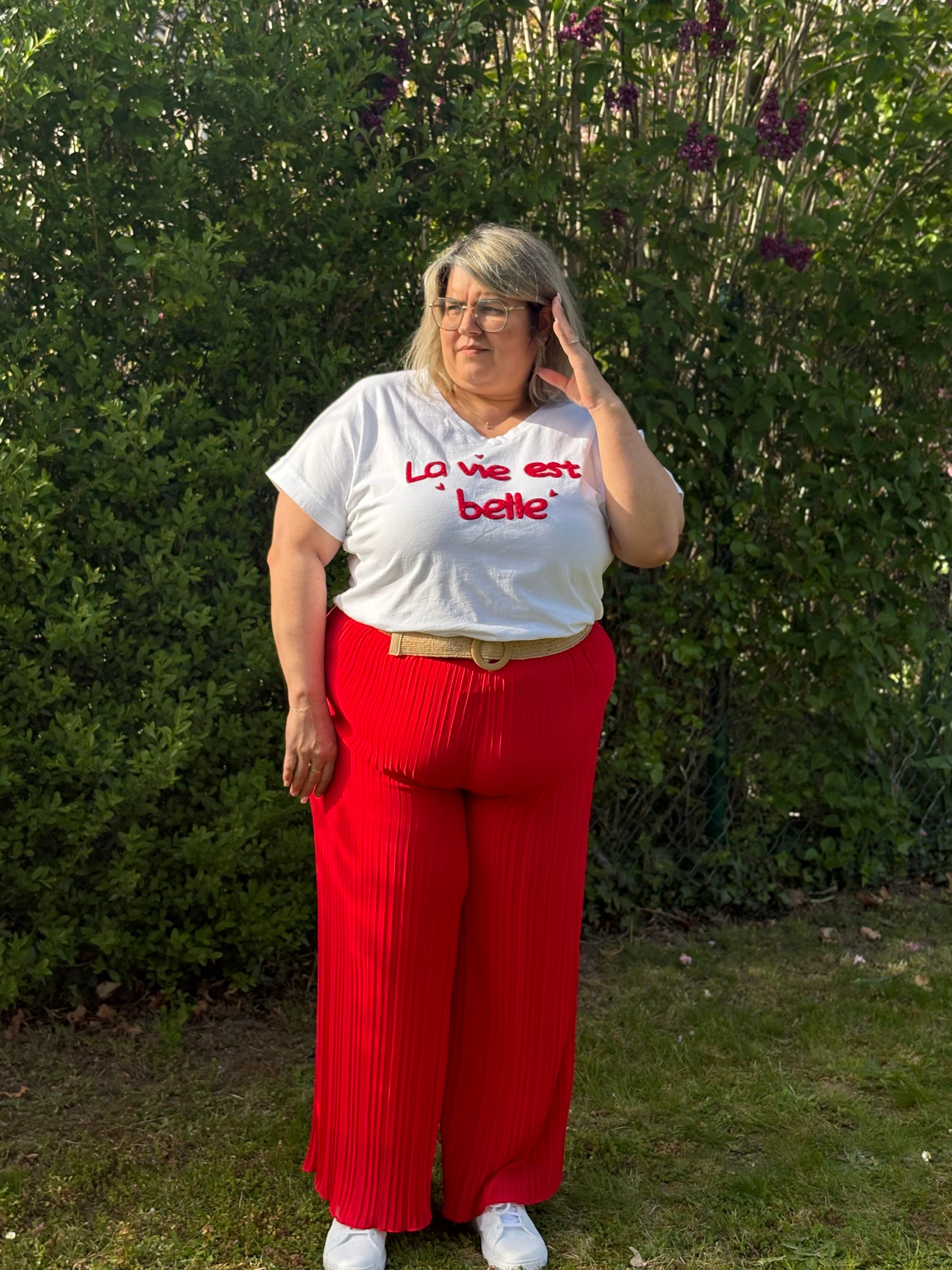 T-shirt - Belle - Rouge (grande taille)