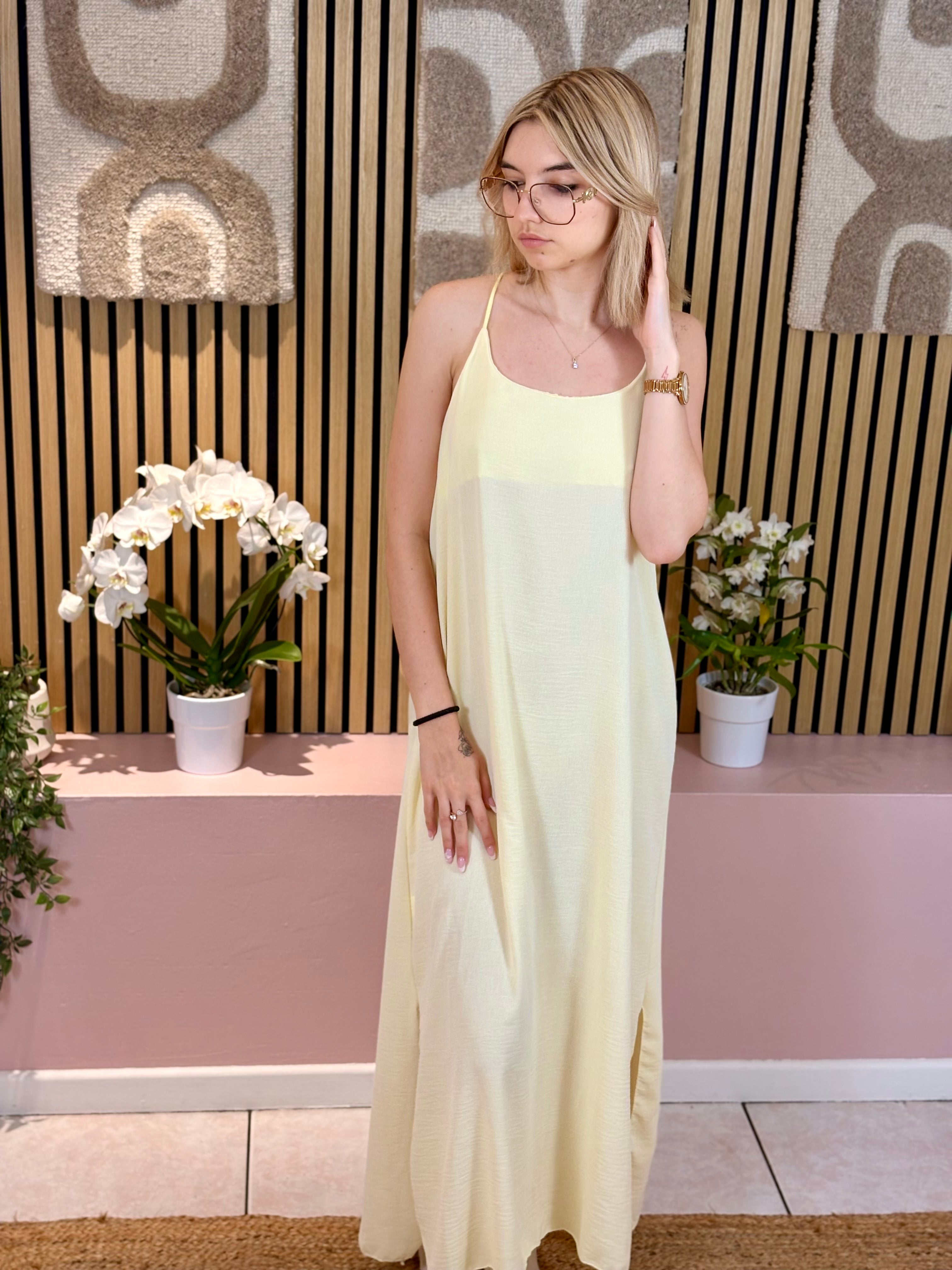Robe Longue - Lana - Jaune pastel