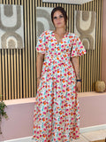Robe Longue - Fanny - Orange & Fuchsia
