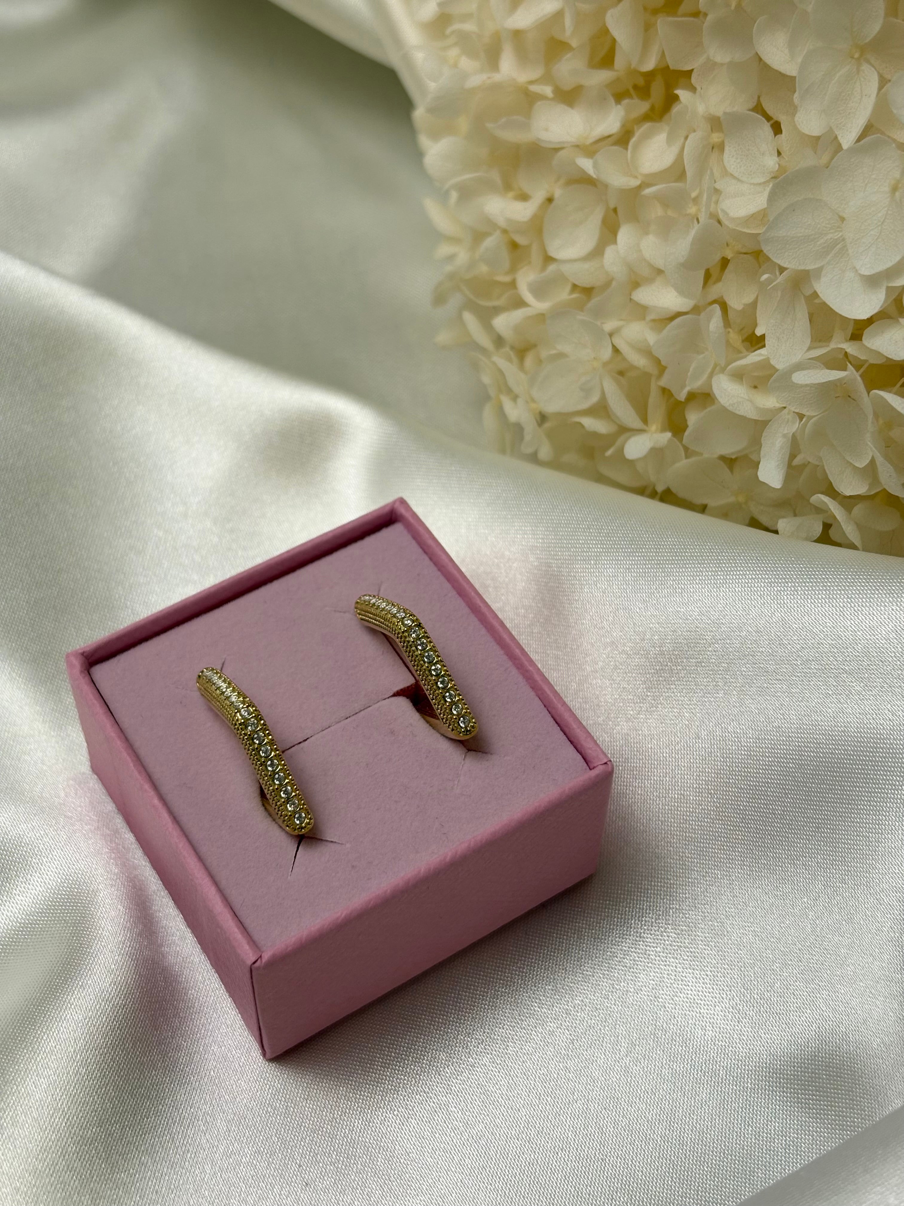 Boucle d'oreille - Rose - Doré