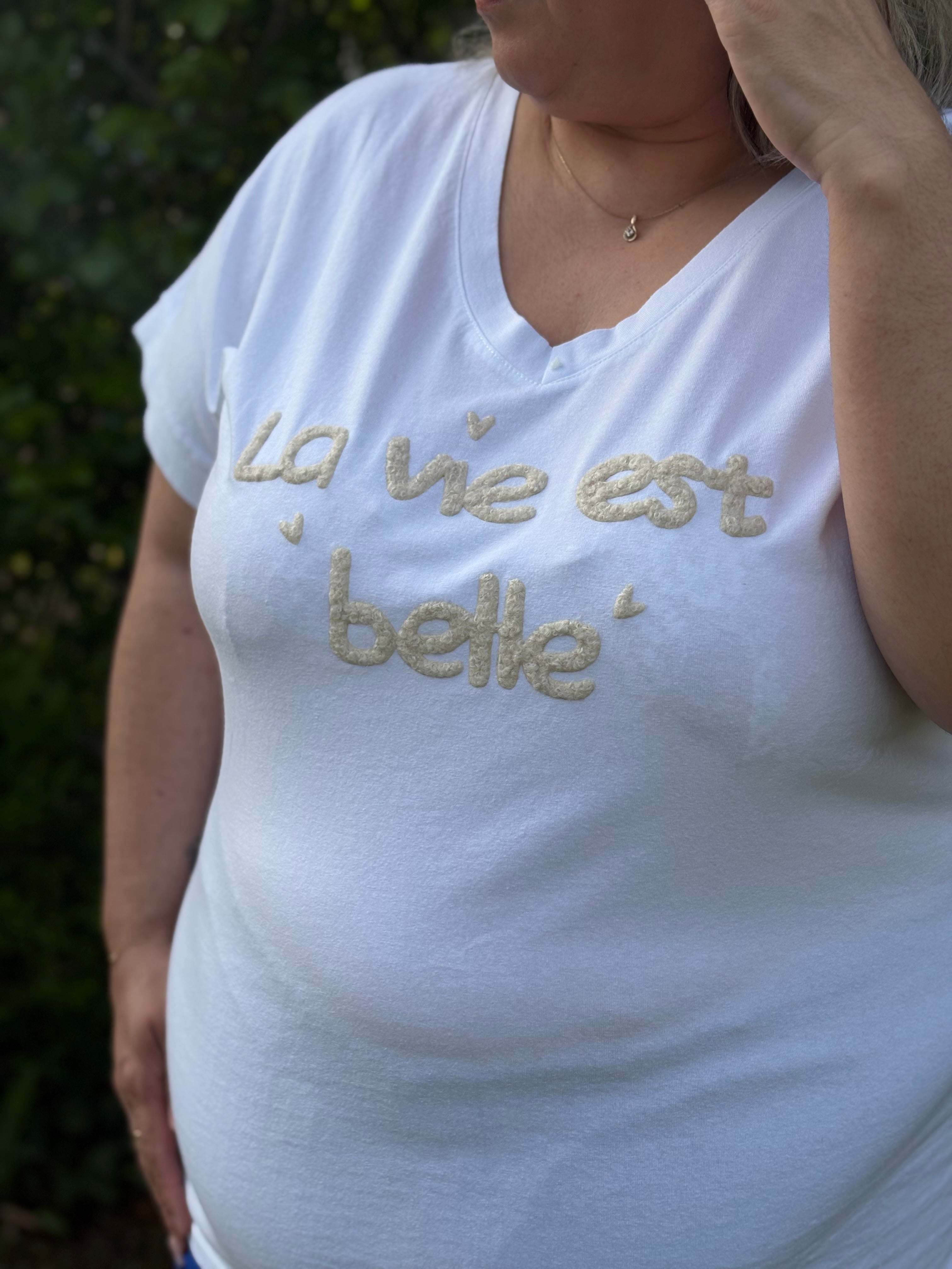 T-shirt - Belle - Beige (grande taille)
