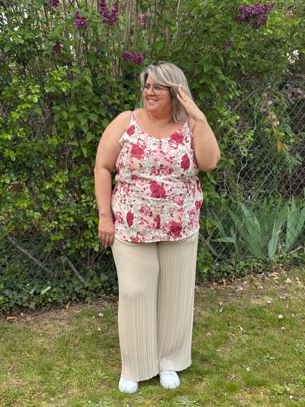 Top - Mily - Terracotta - Fleuri (grande taille)