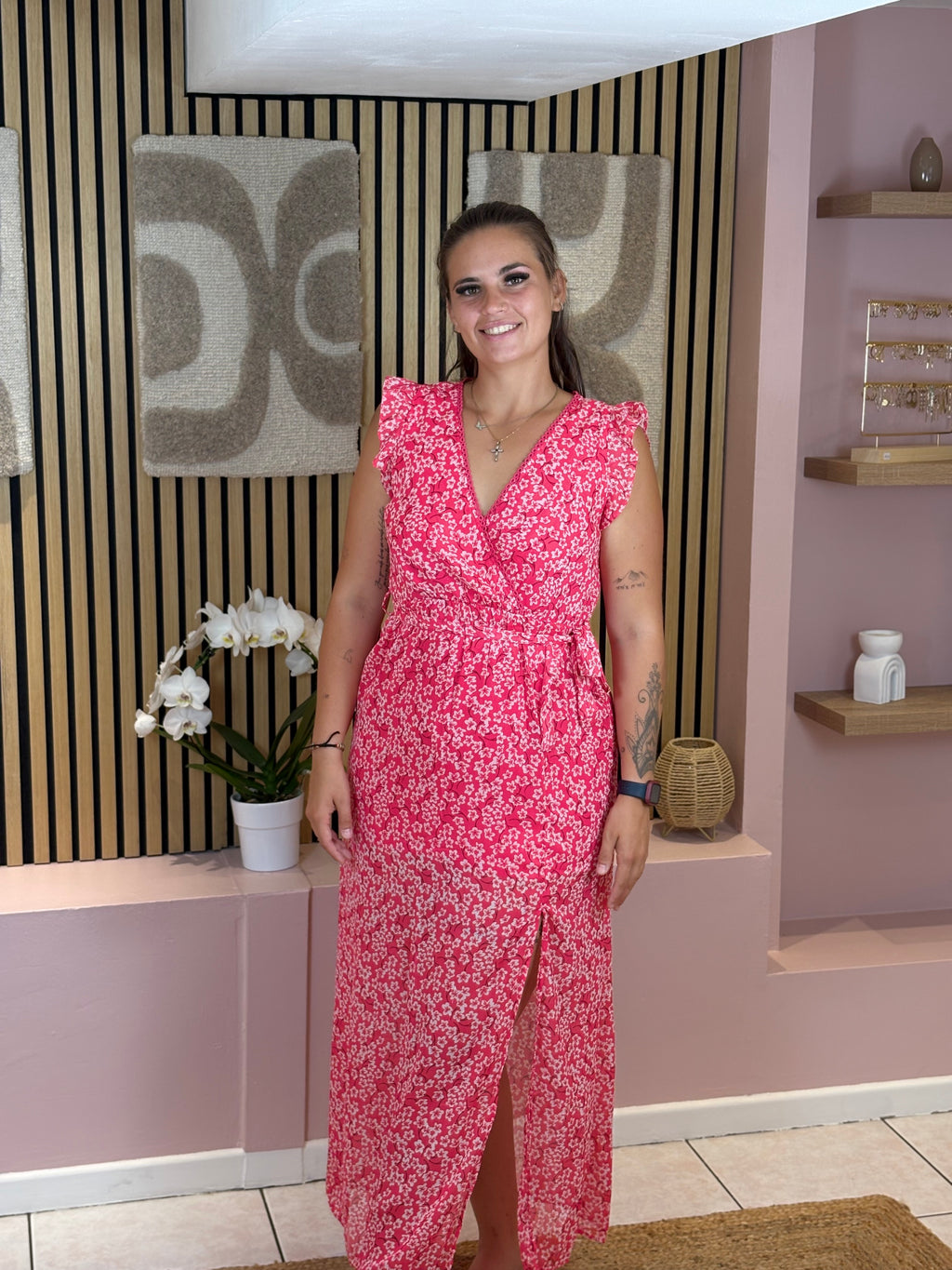 Robe Longue - Céline - Fuchsia