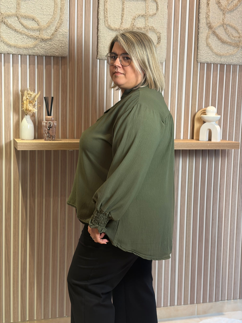 Blouse - Livia - Kaki (grande taille)
