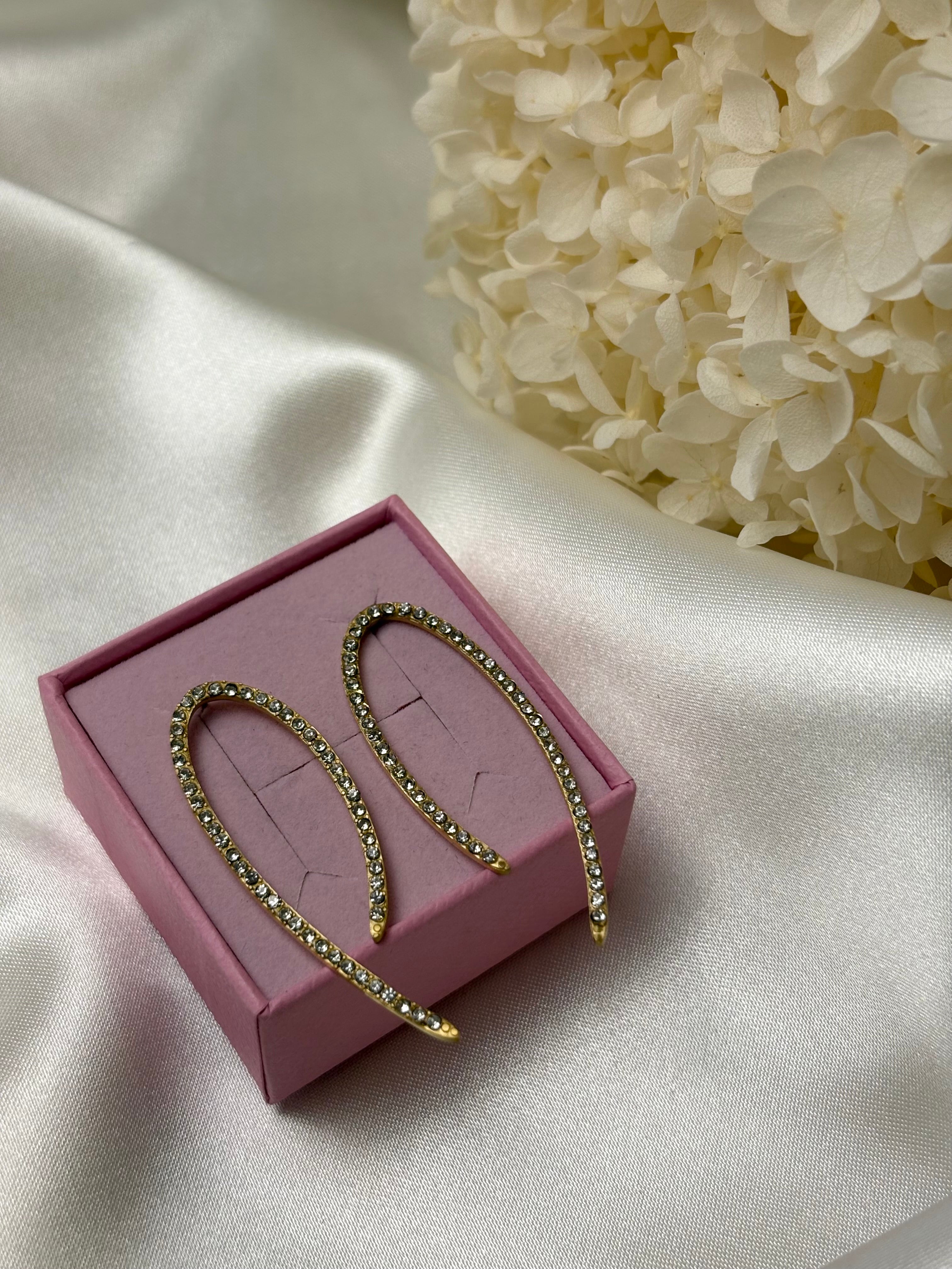 Boucle d'oreille - Rose - Doré