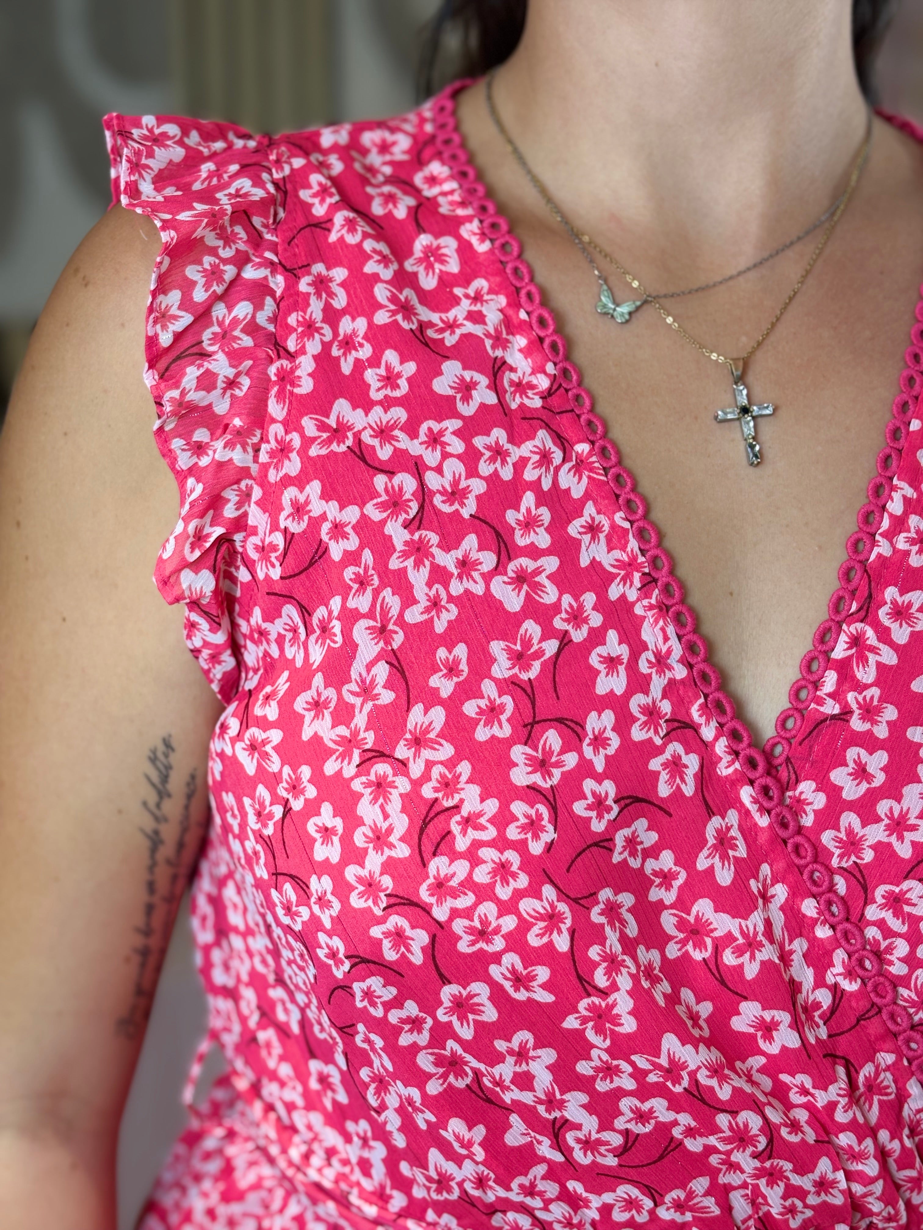 Robe Longue - Céline - Fuchsia