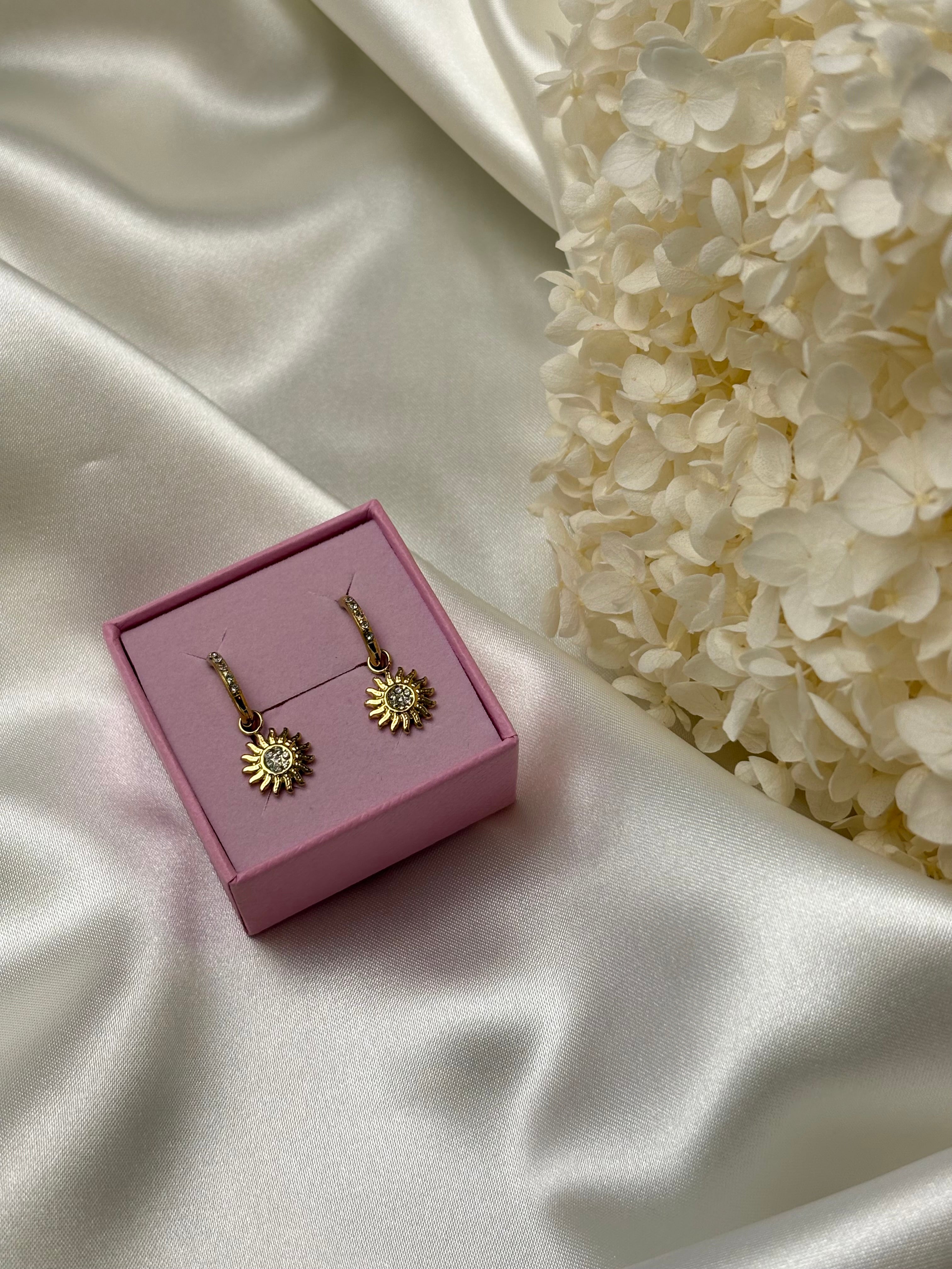 Boucle d'oreille - Rose - Doré