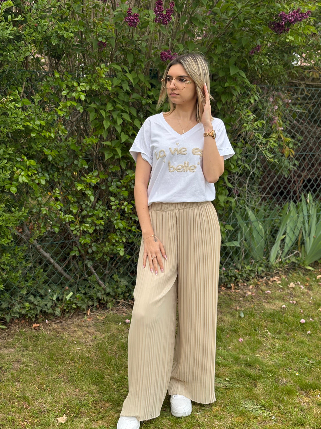 T-shirt - Belle - Beige