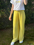 Palazzo plissé - Alma - Jaune pastel
