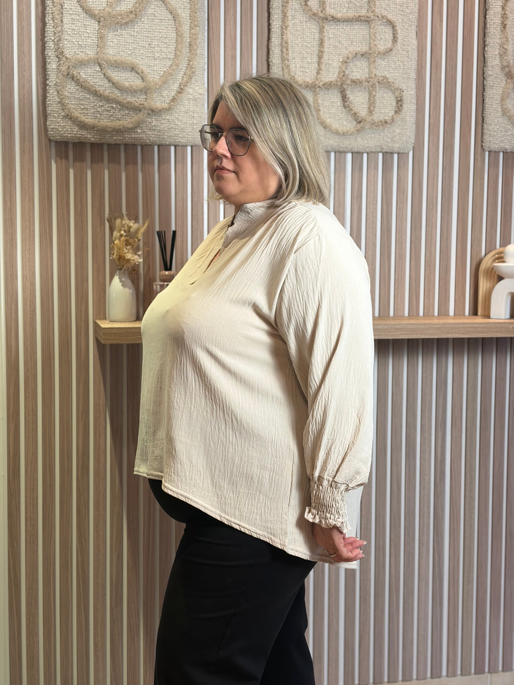 Blouse - Livia - Beige (grande taille)