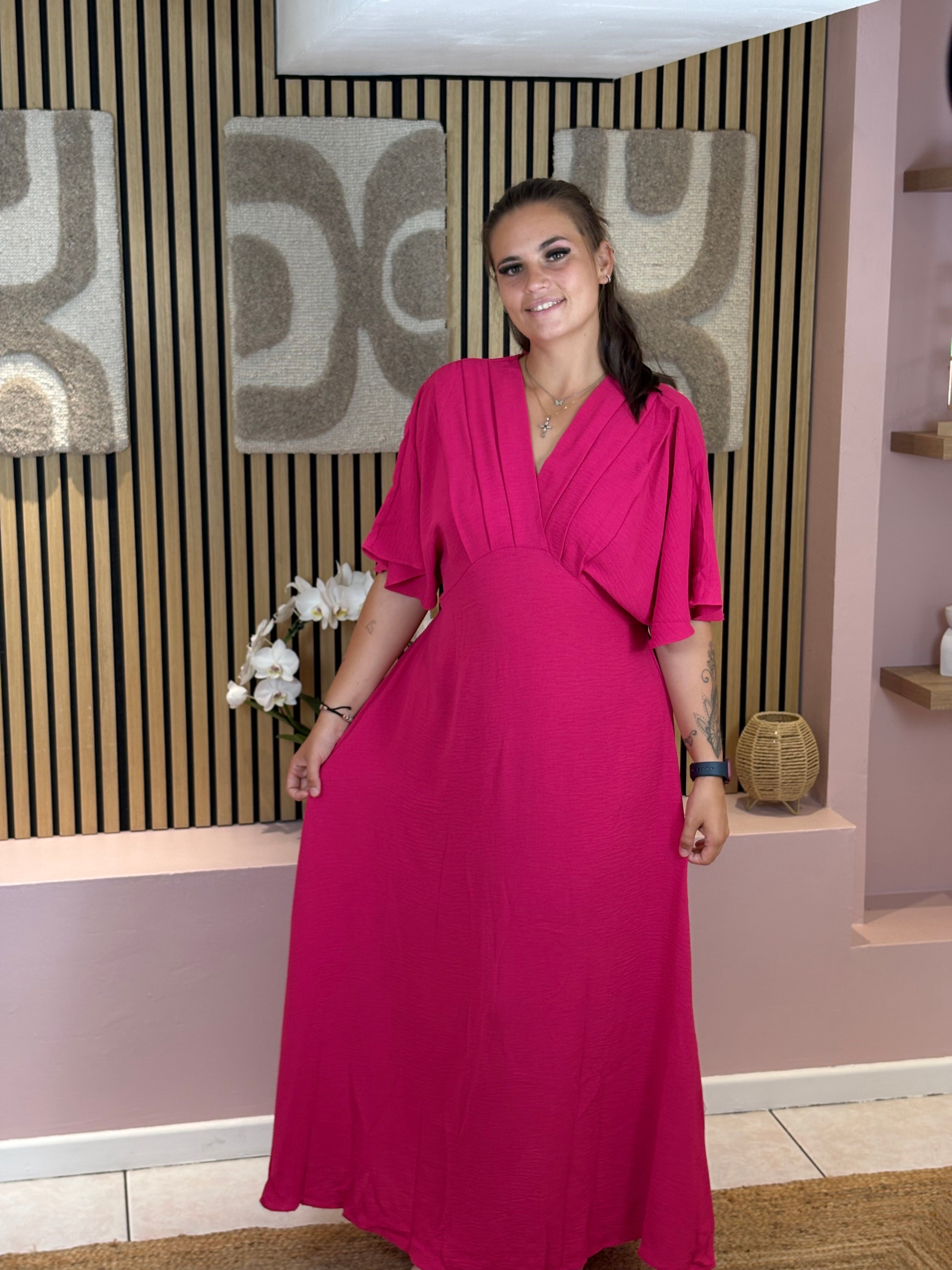 Robe Longue - Esmeralda - Fuchsia