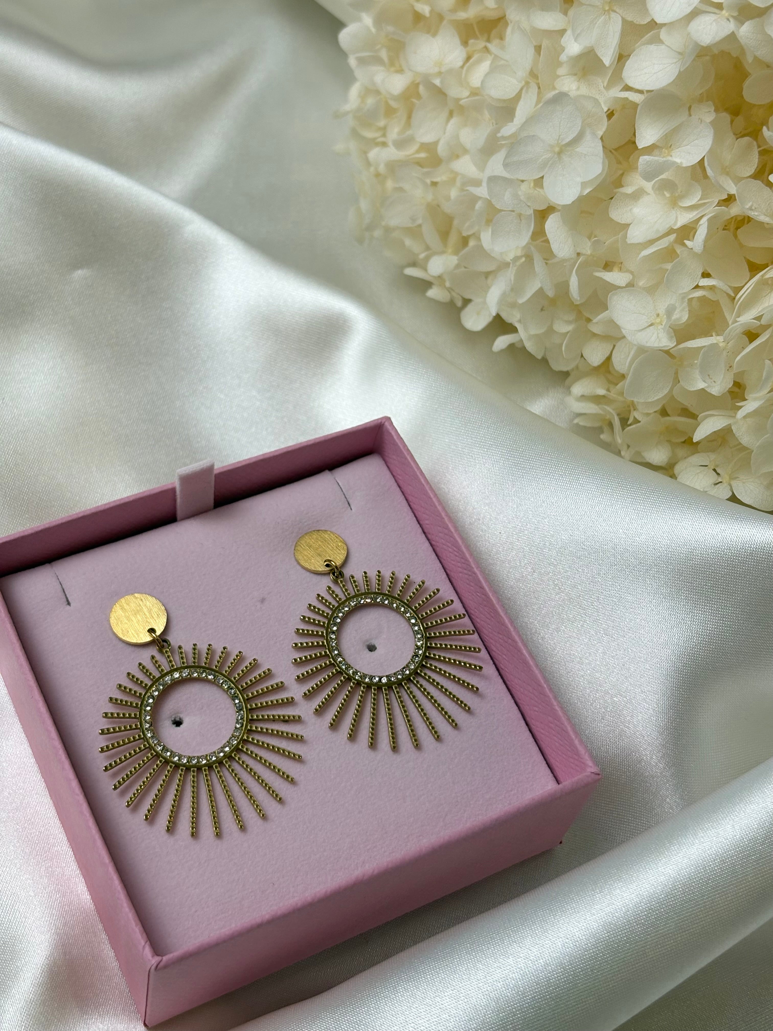 Boucle d'oreille - Rose - Doré