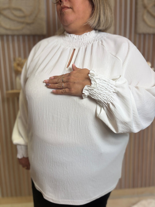Blouse - Alice - Wit (Plus size)