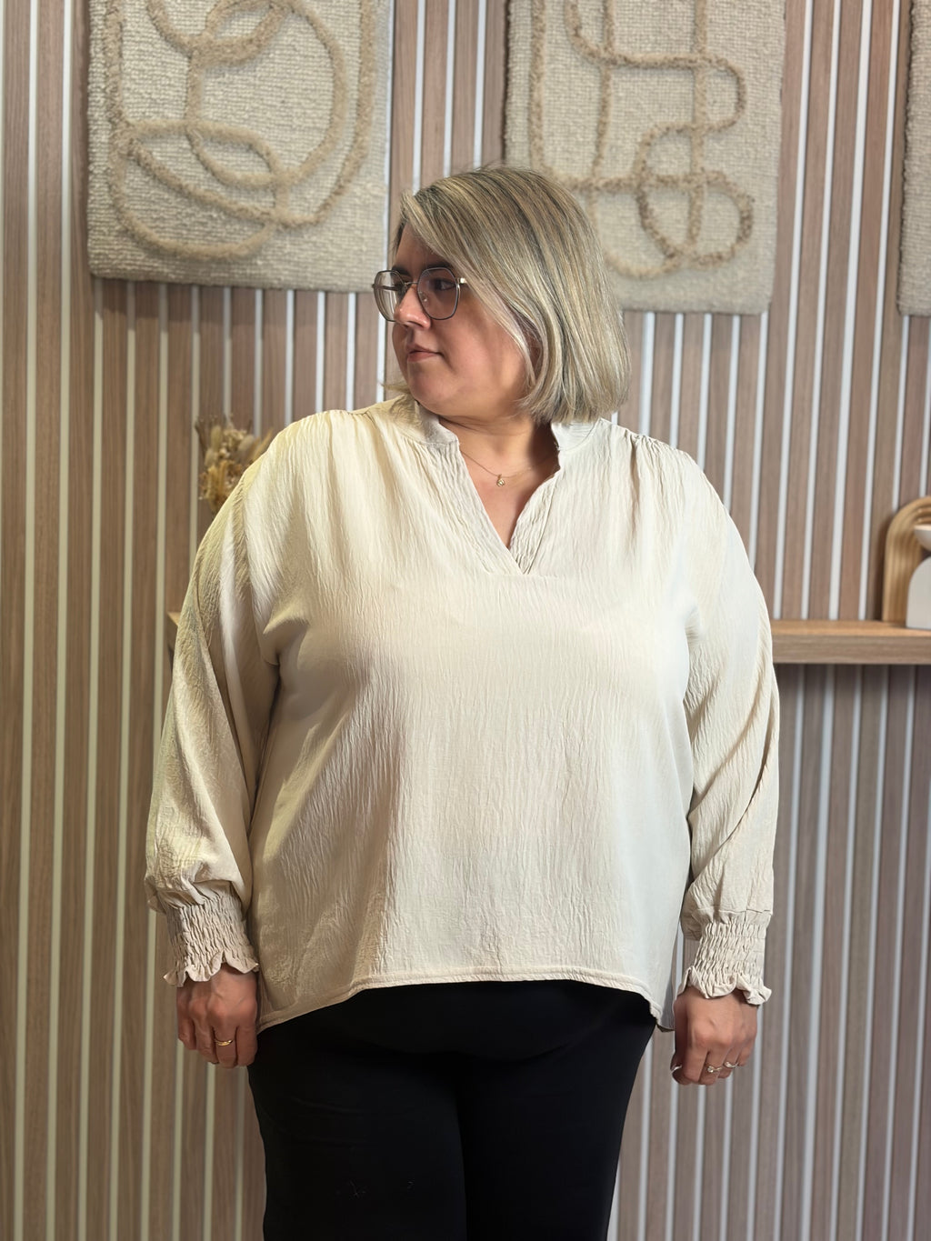 Blouse - Livia - Beige (grande taille)