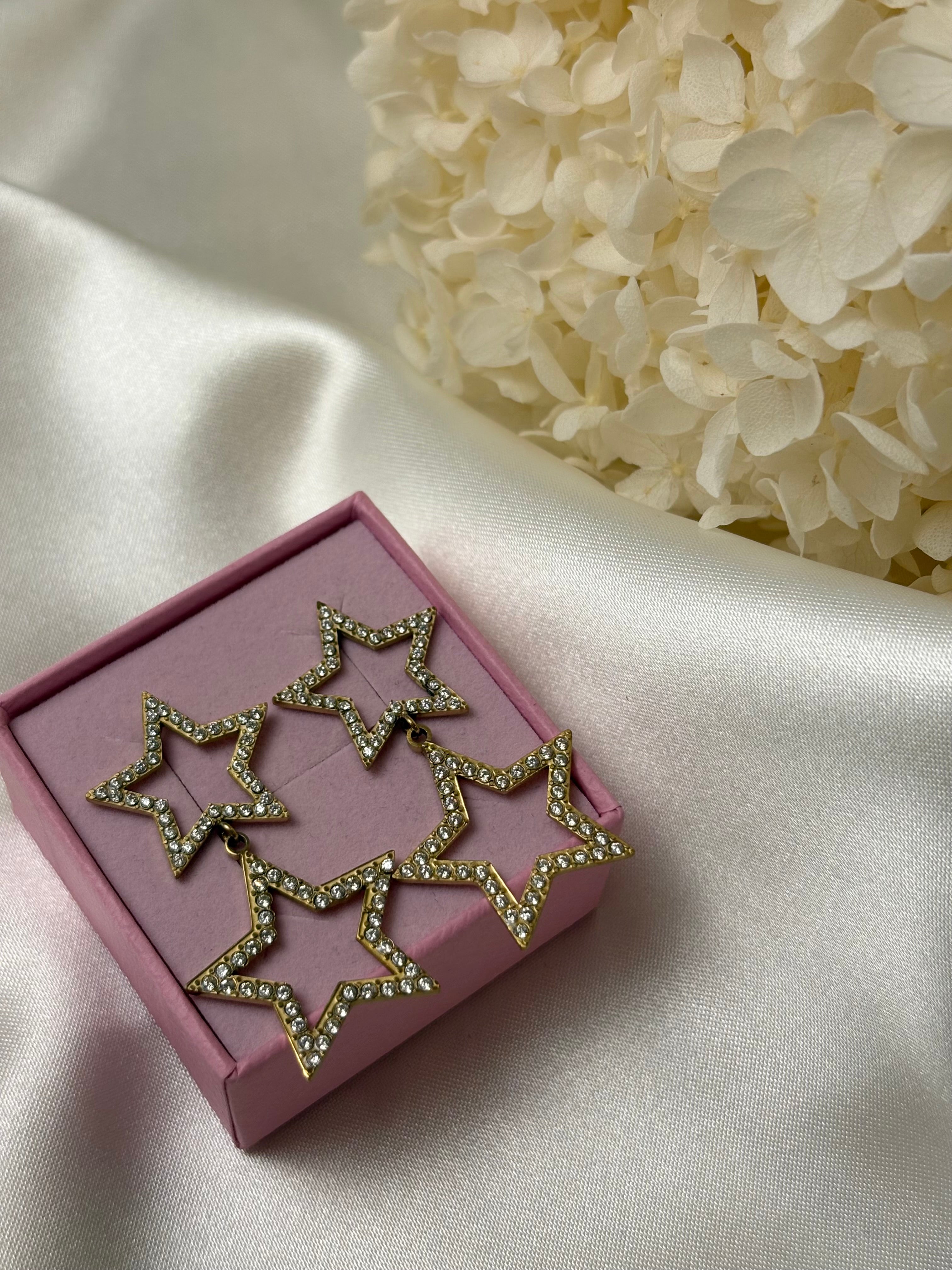 Boucle d'oreille - Rose - Doré