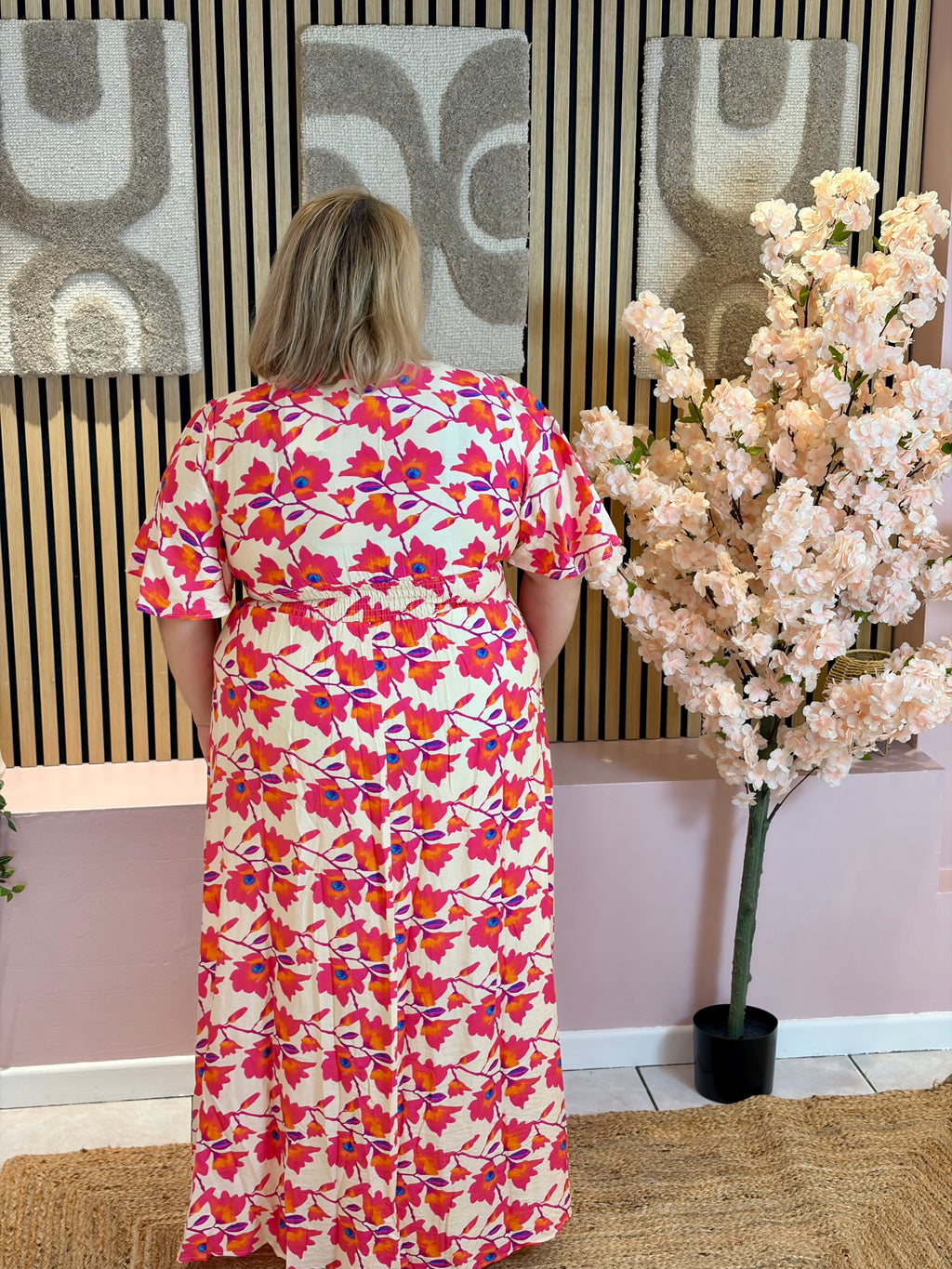 Robe Longue - Inès - Fuchsia & Orange