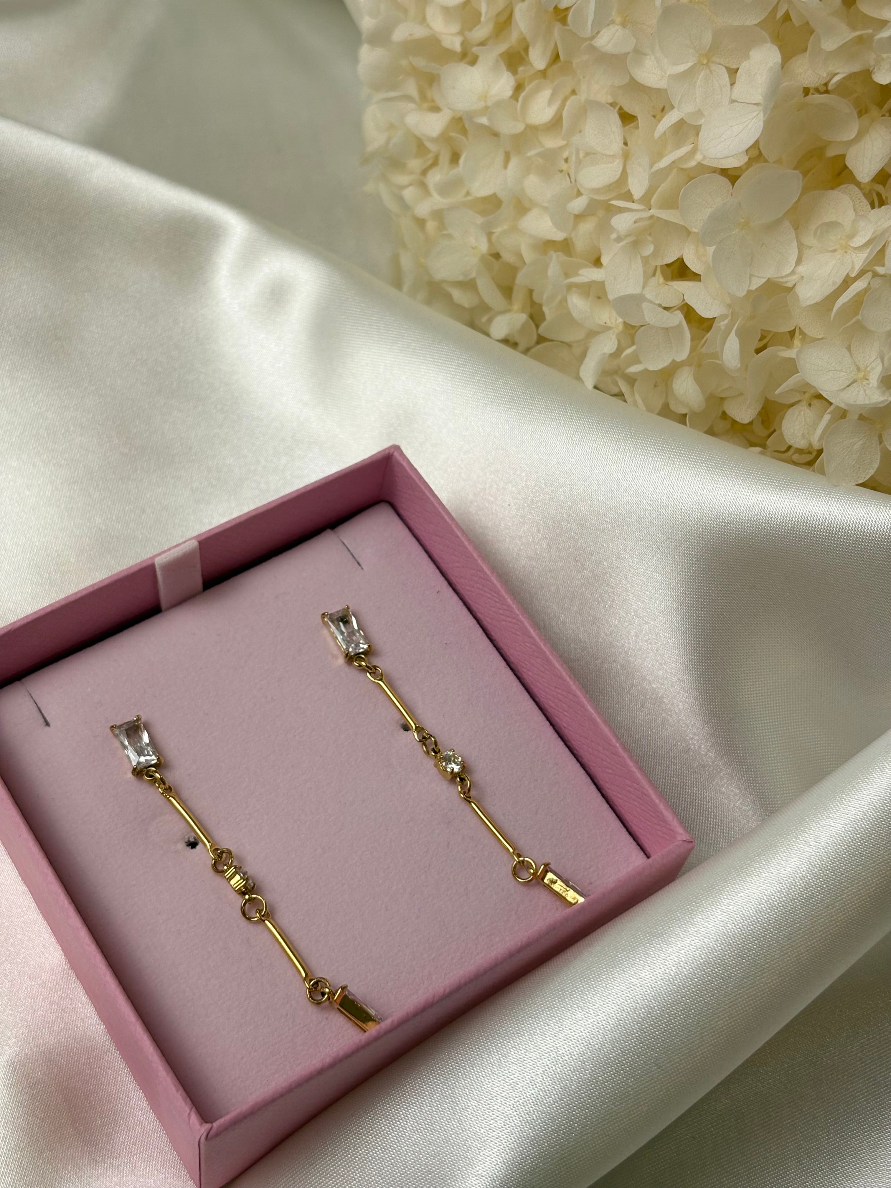 Boucle d'oreille - Rose - Doré