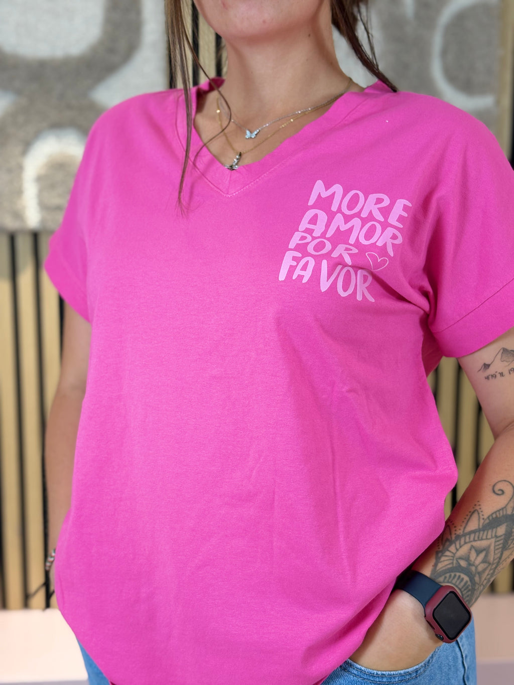 T-shirt - More Amor - Fuchsia