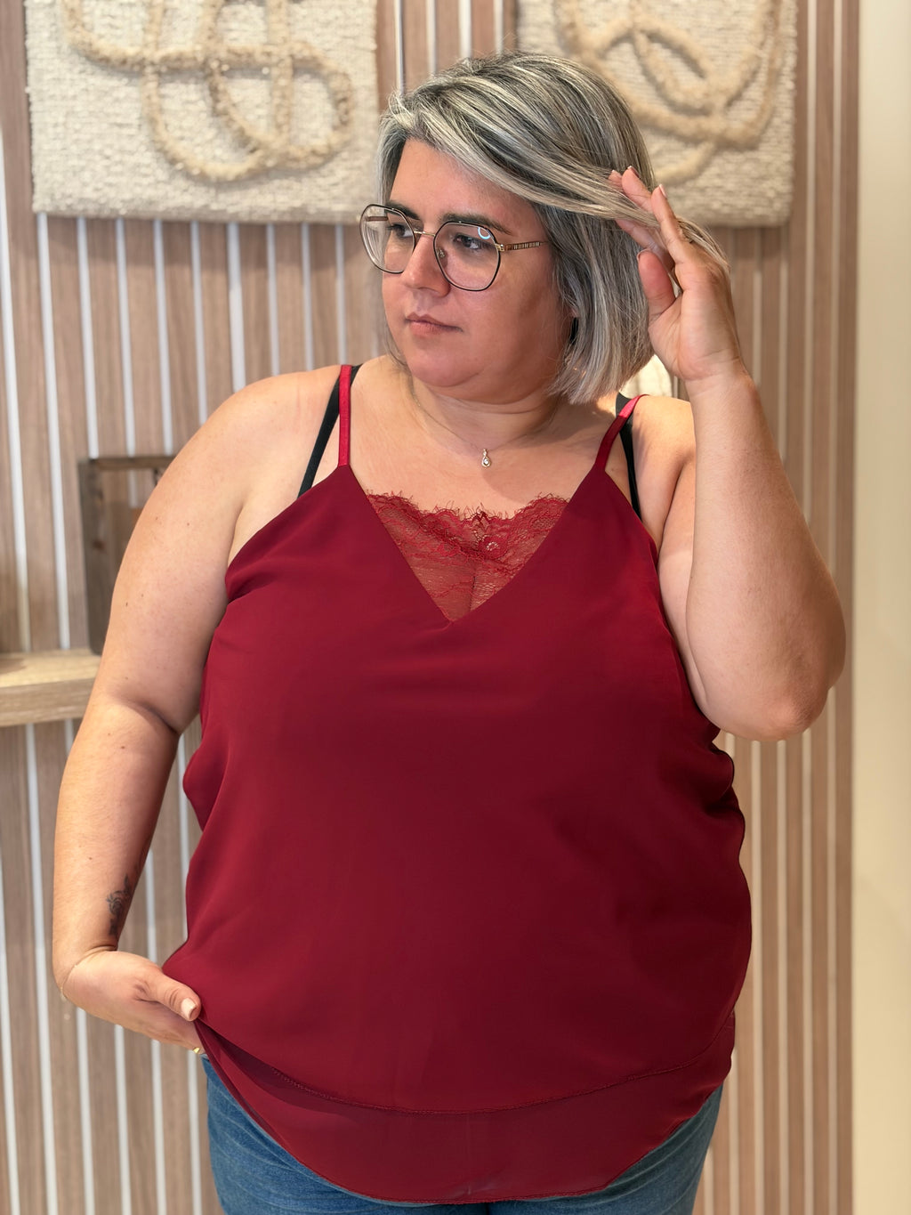 Top - Mila - Bordeaux (grande taille)