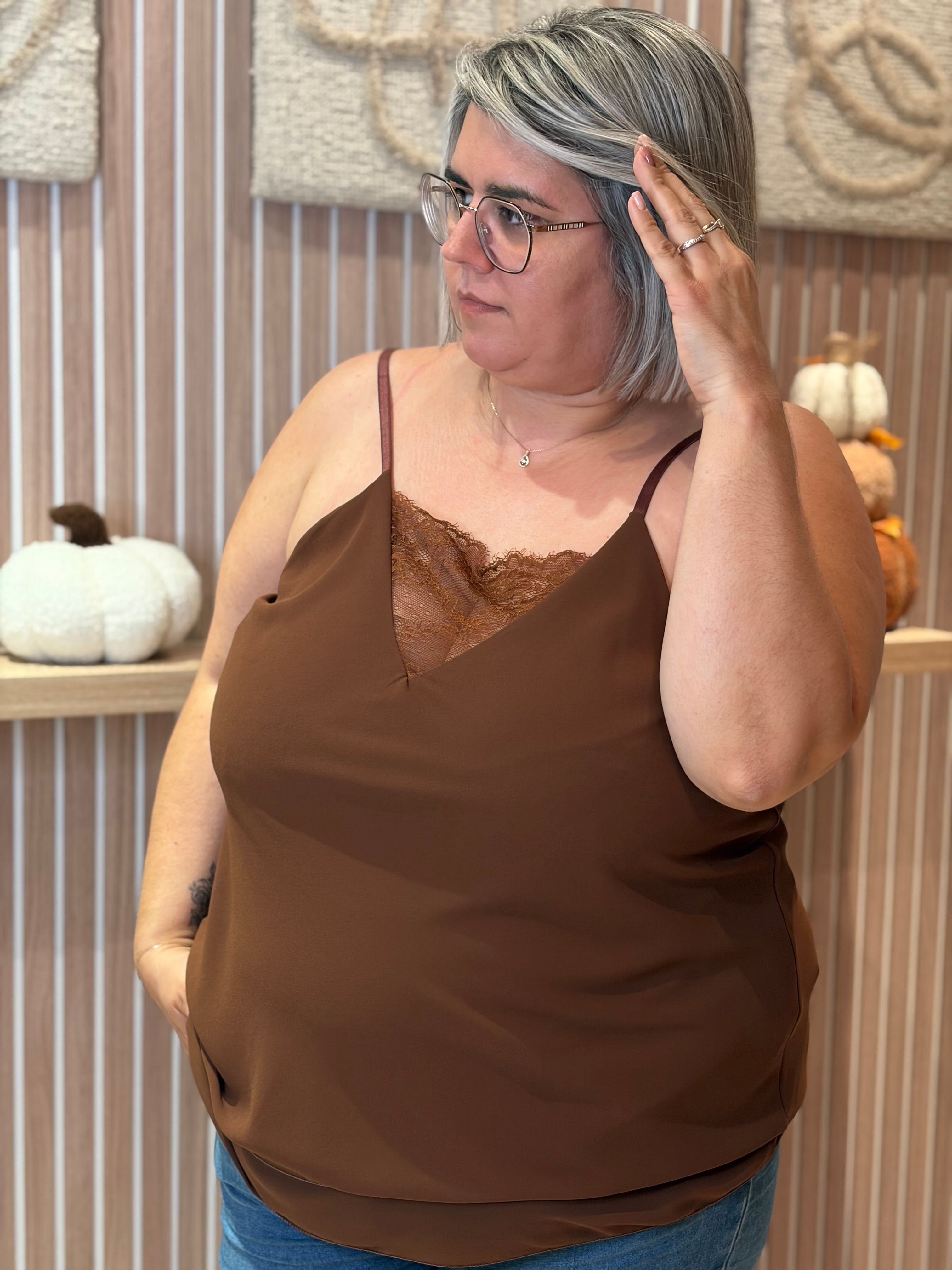 Top - Mila - Chocolat (grande taille)