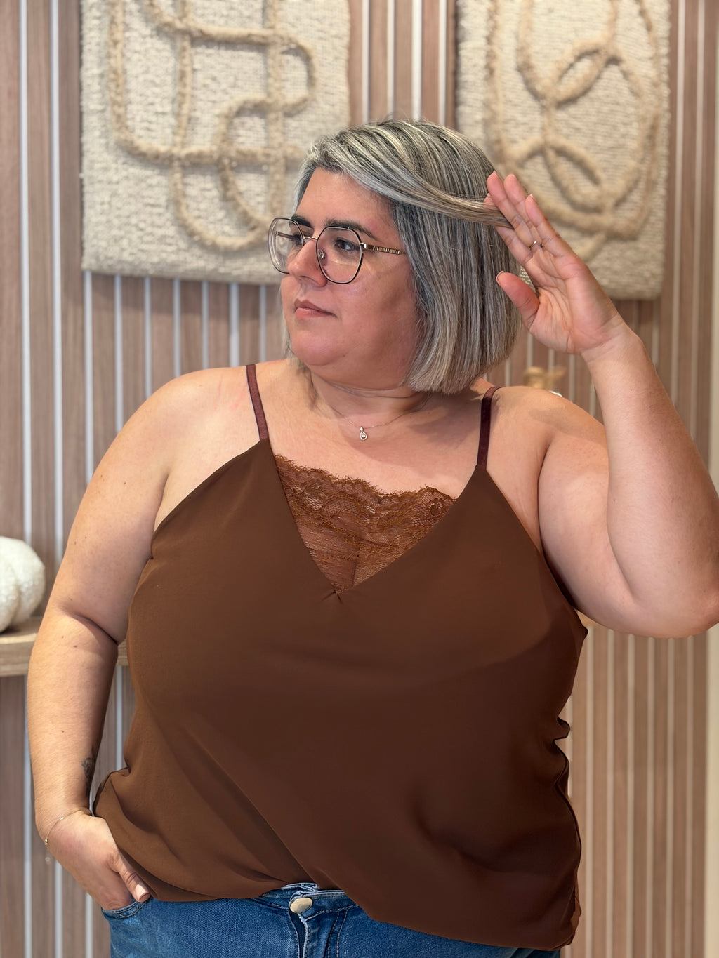 Top - Mila - Chocolade (groot formaat)