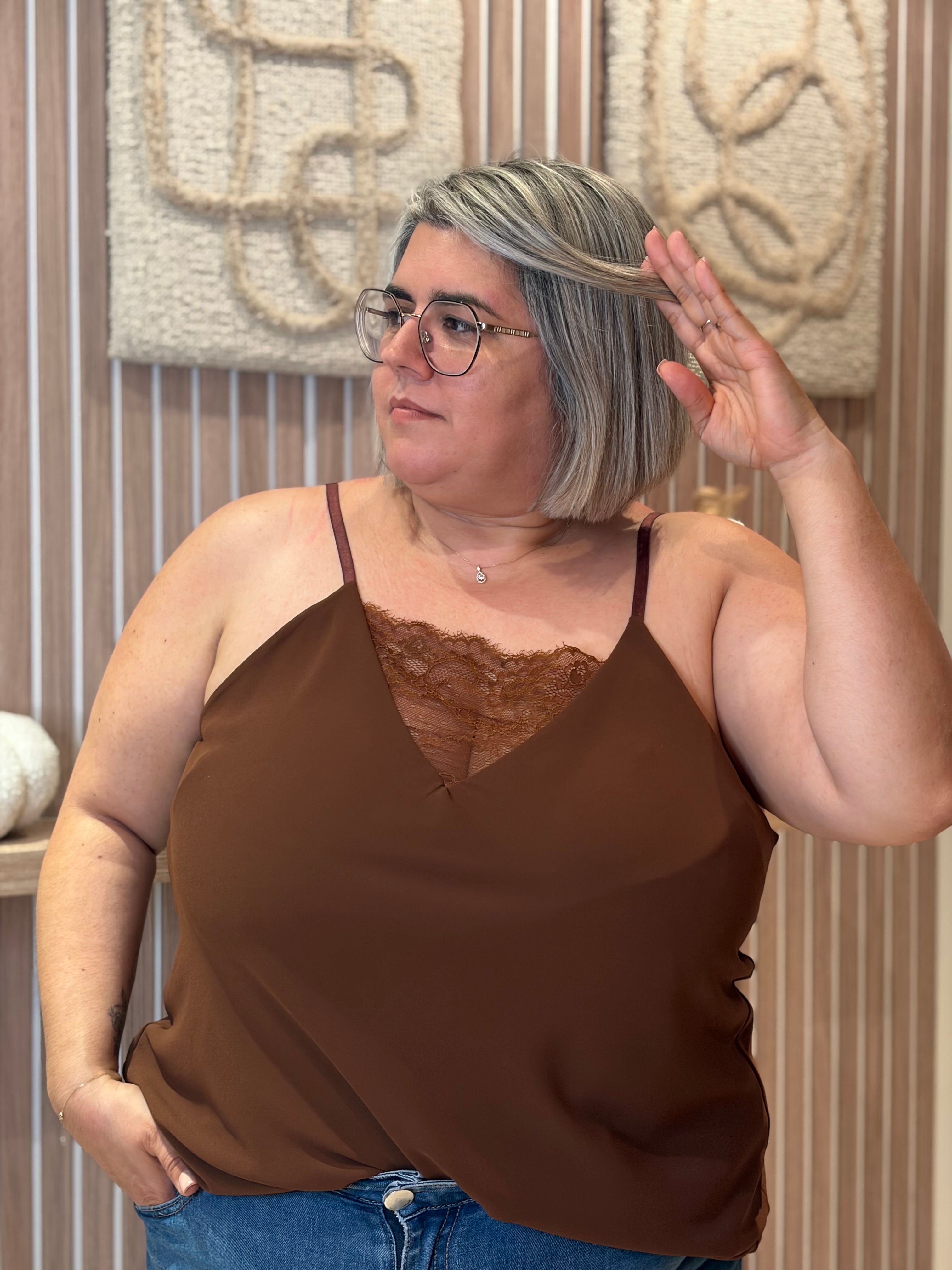 Top - Mila - Chocolat (grande taille)